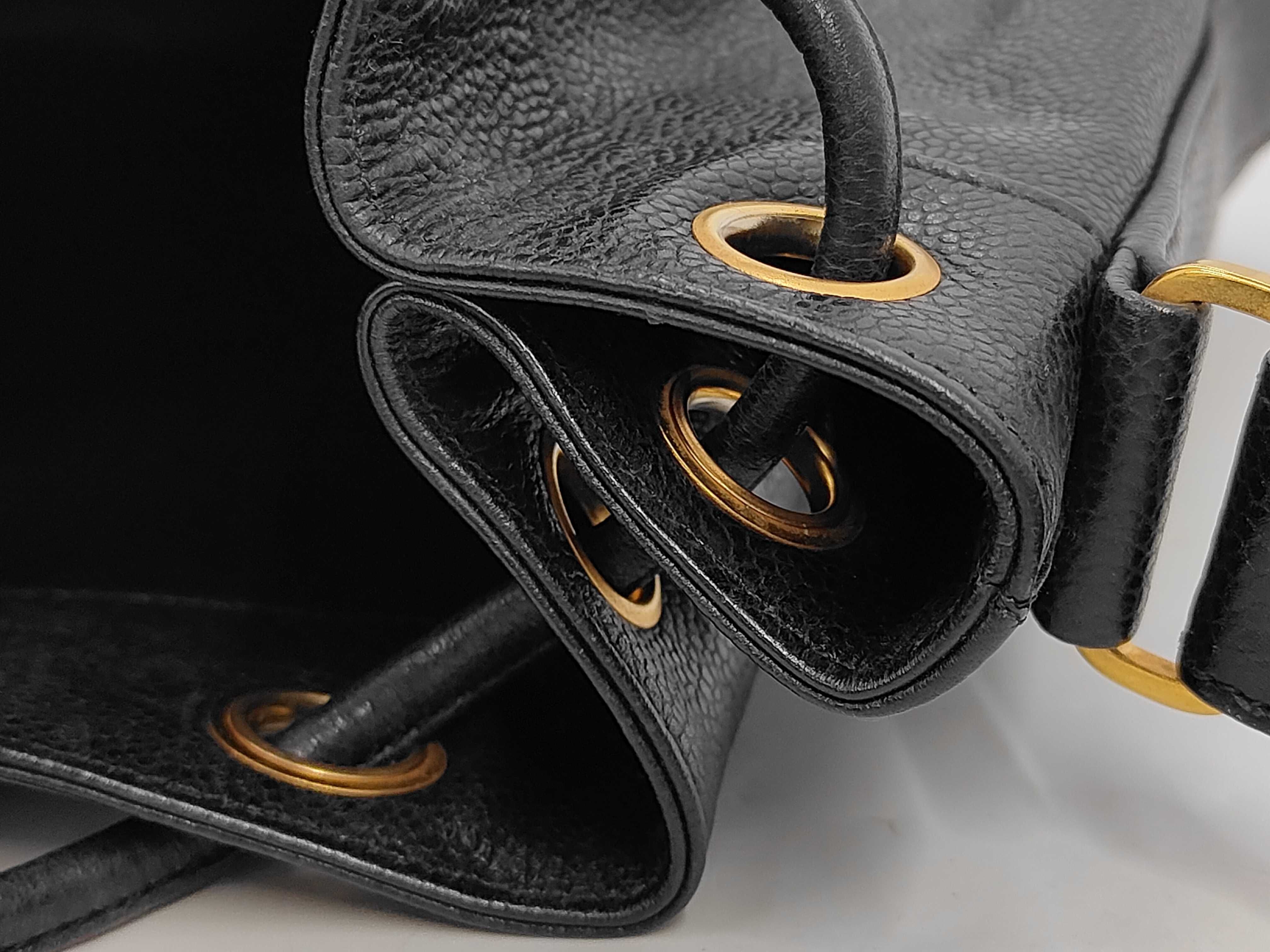 Triple Coco Drawstring Chain Shoulder Bag, Black, with Authenticity Card and Seal. — view 11