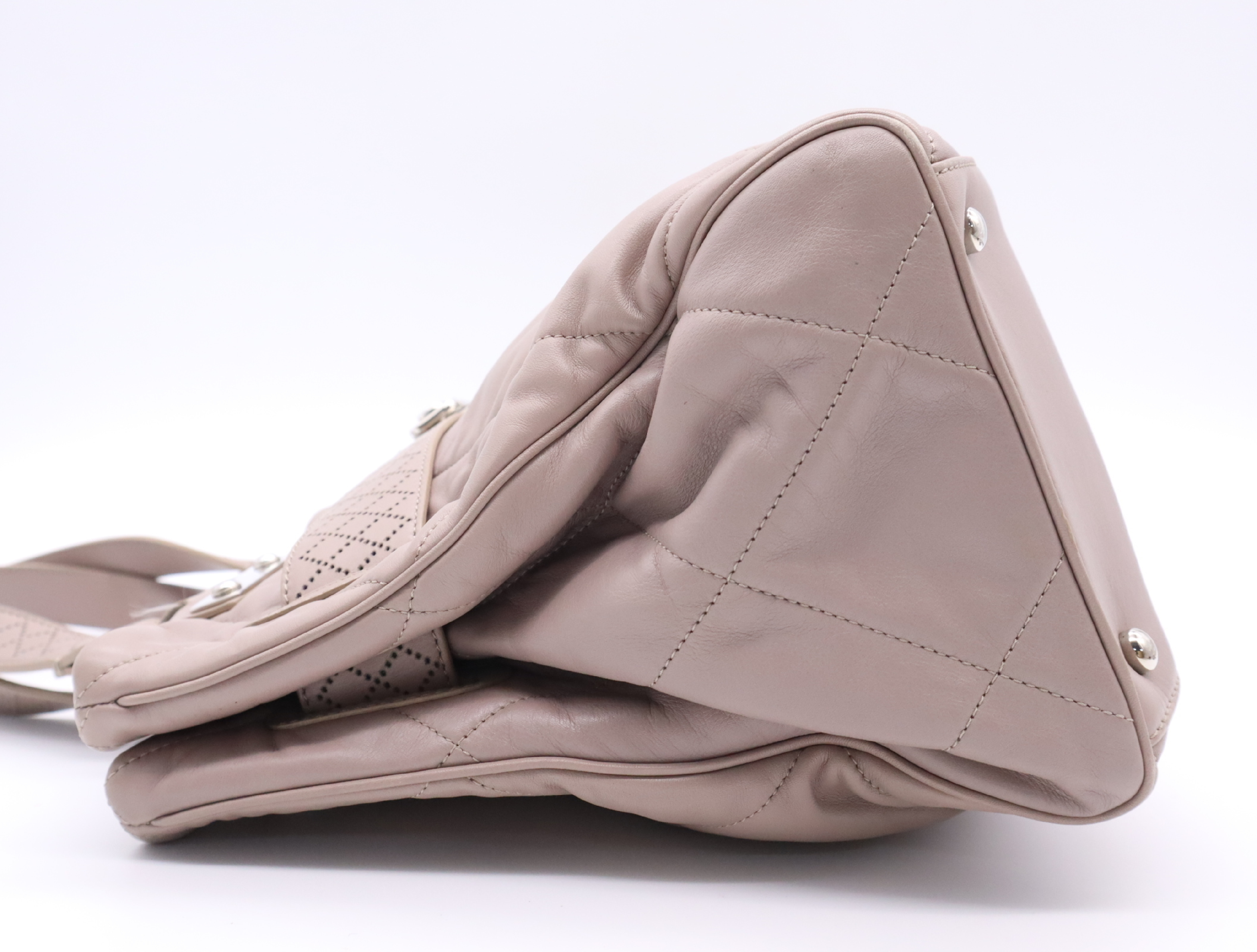 Leather Tote Bag, Pink Beige, Silver Hardware, with Seal and Card, 12242155 Tote Bag — view 3