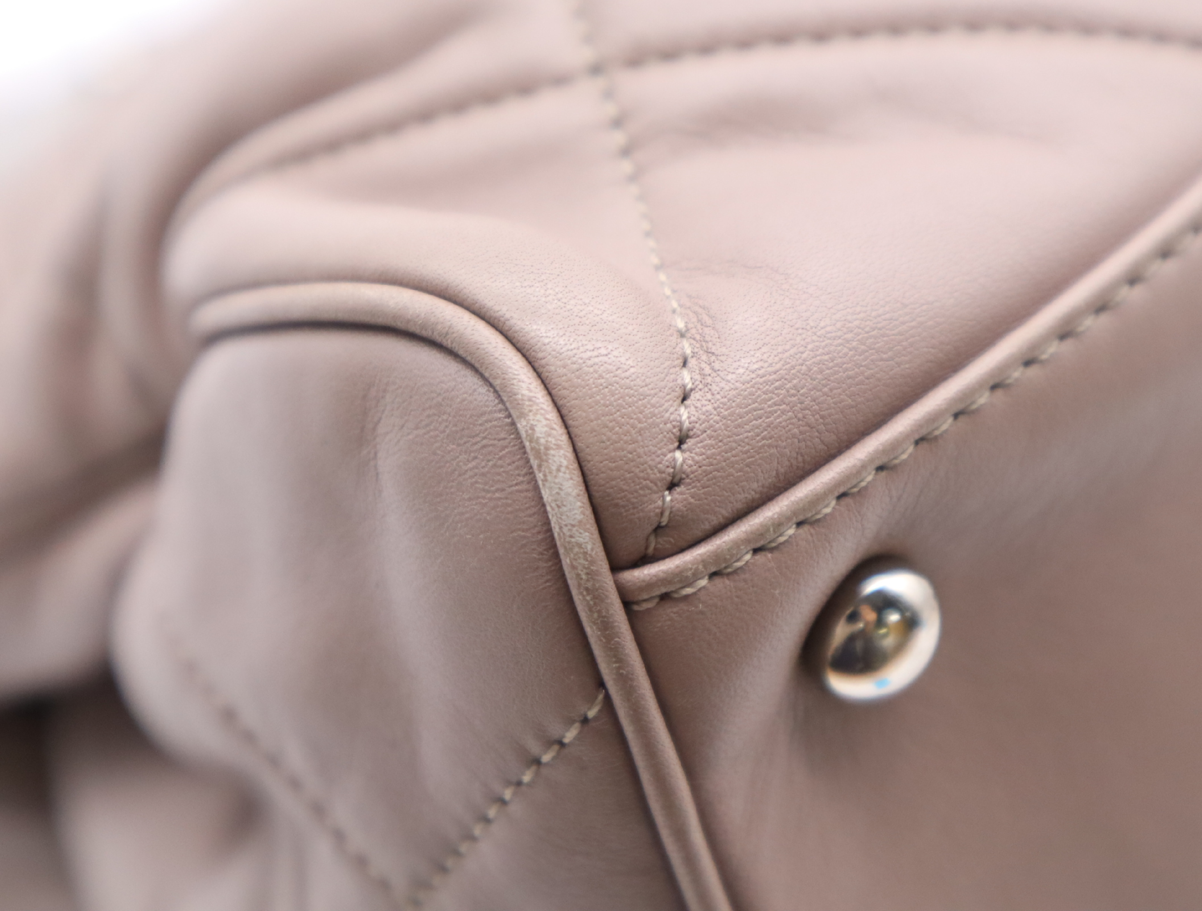 Leather Tote Bag, Pink Beige, Silver Hardware, with Seal and Card, 12242155 Tote Bag — view 6