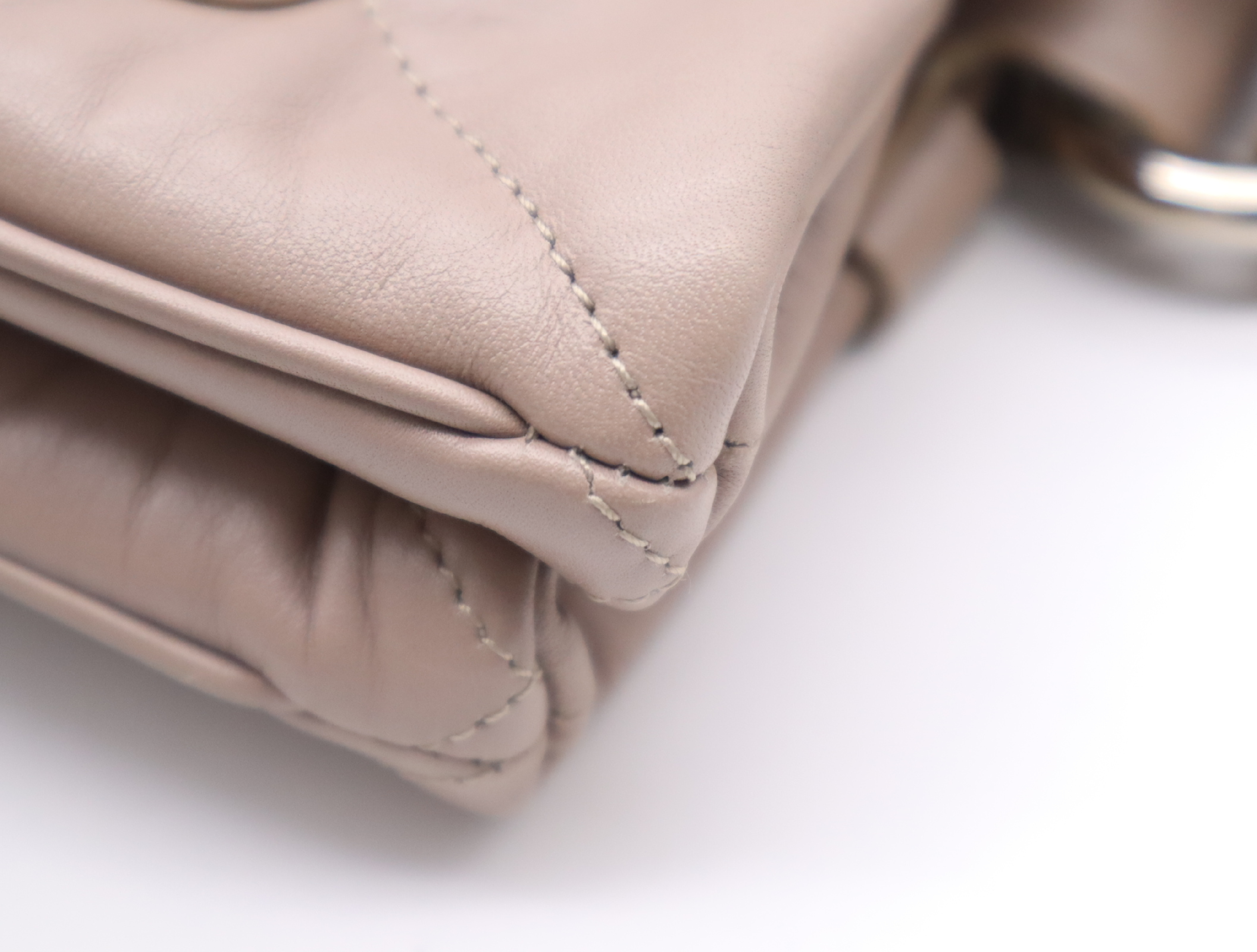 Leather Tote Bag, Pink Beige, Silver Hardware, with Seal and Card, 12242155 Tote Bag — view 8