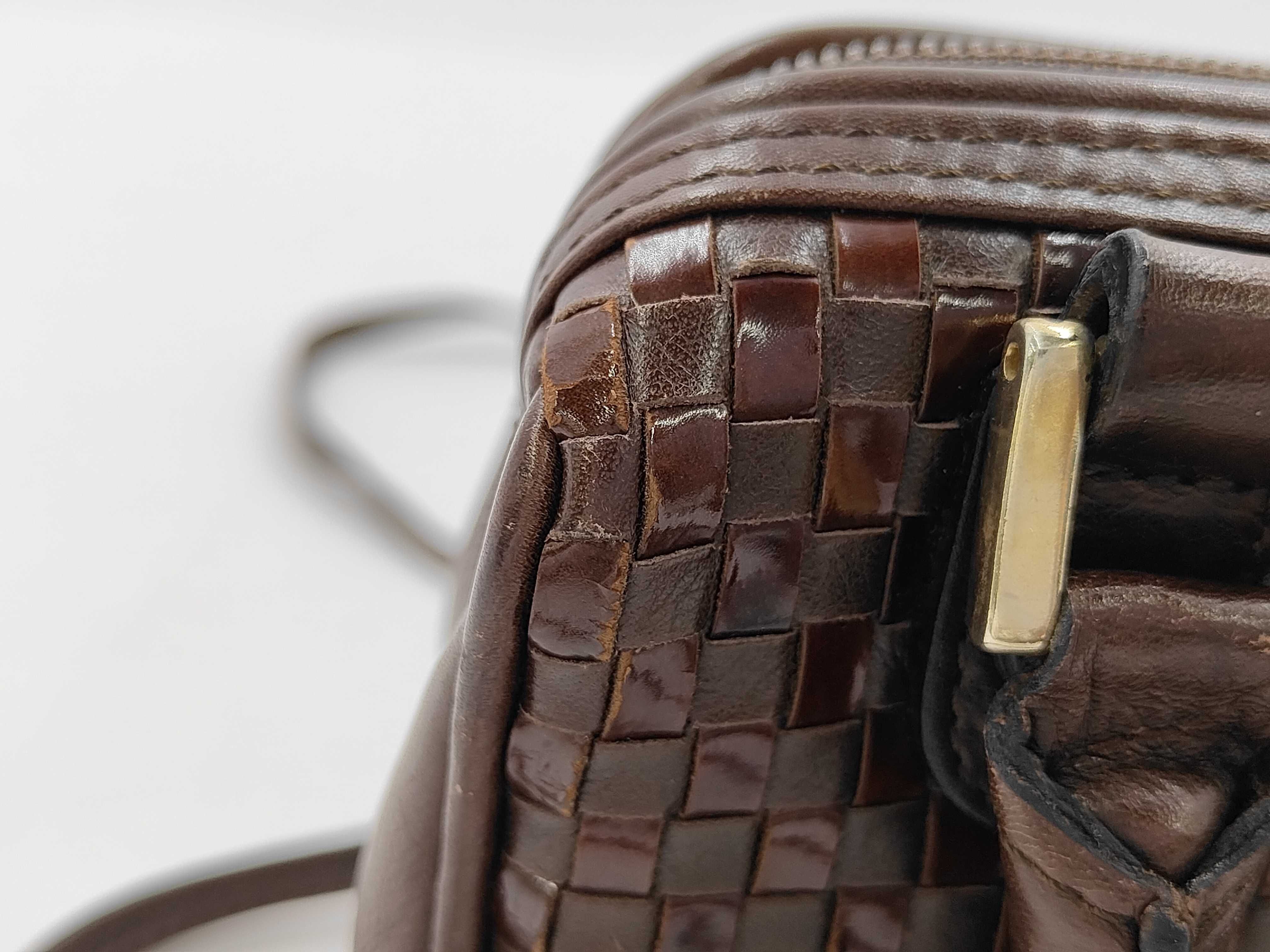 Leather Mini 2-Way Brown Handbag — view 12