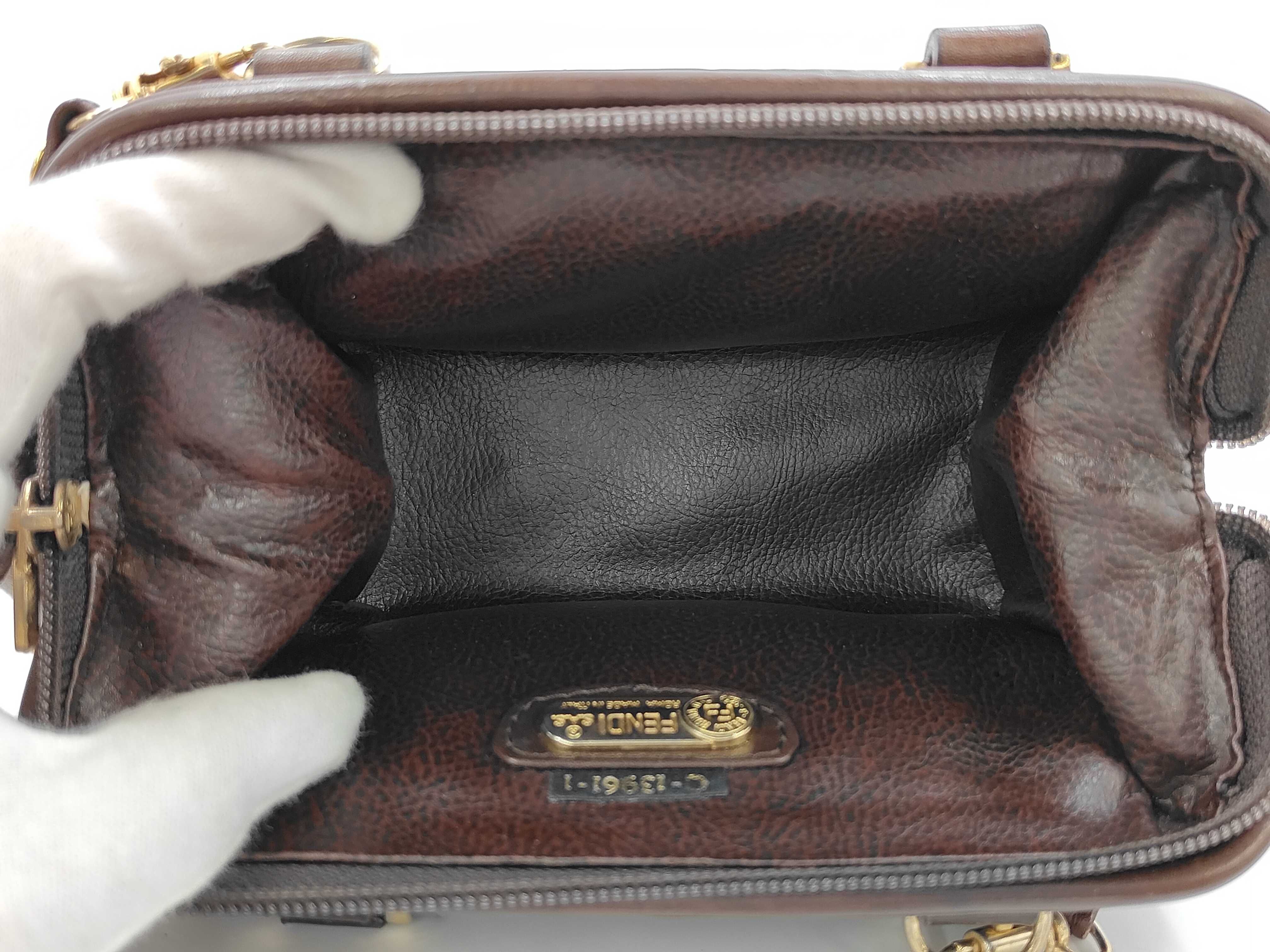 Leather Mini 2-Way Brown Handbag — view 10
