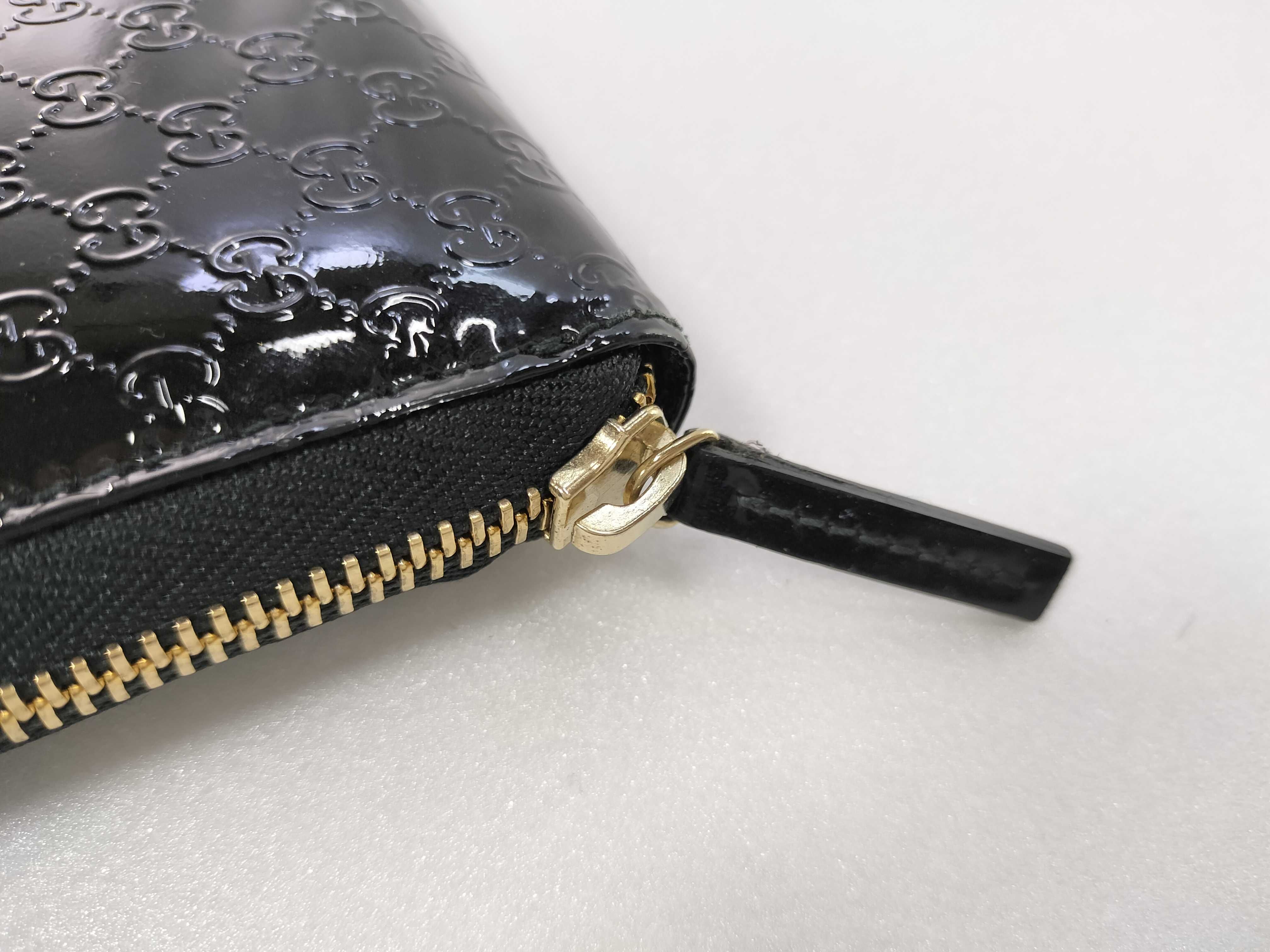 Micro GG Enamel Round Zipper Long Wallet — view 12