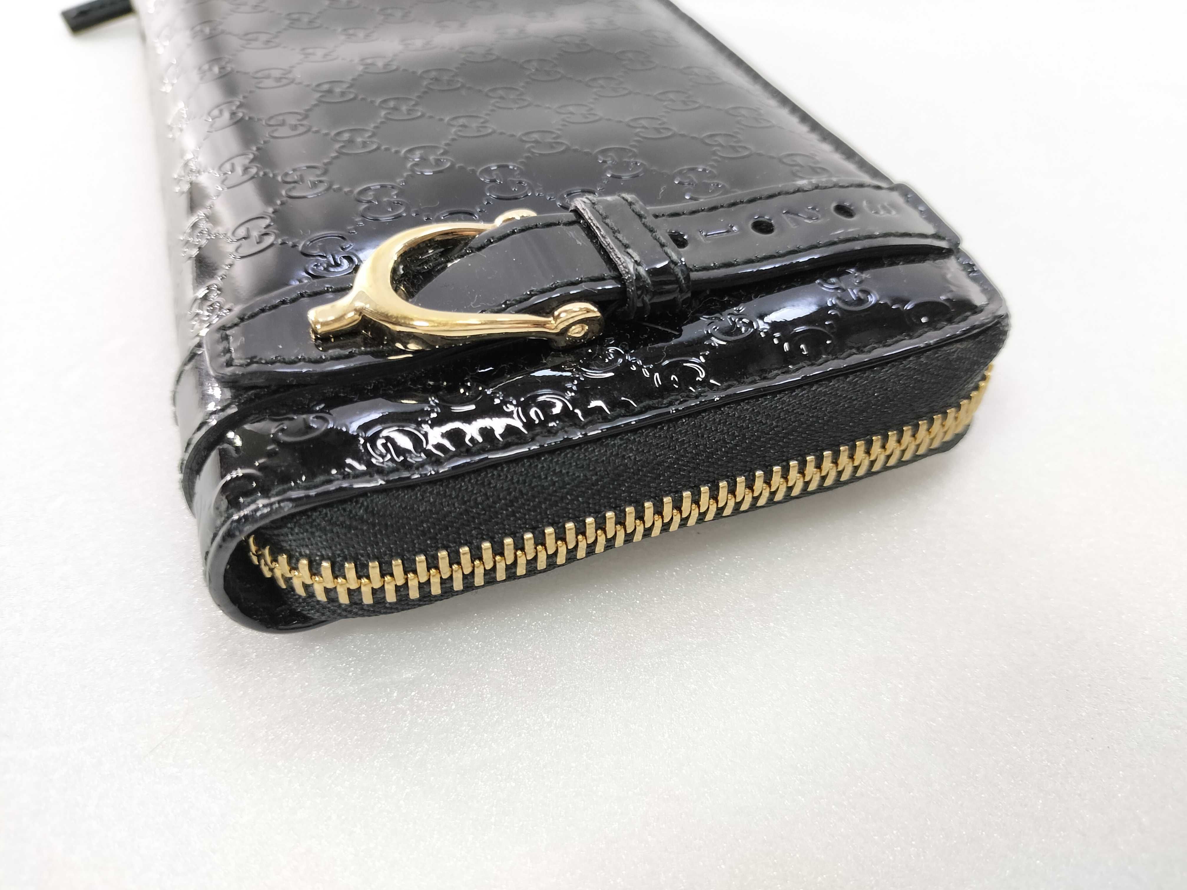 Micro GG Enamel Round Zipper Long Wallet — view 3