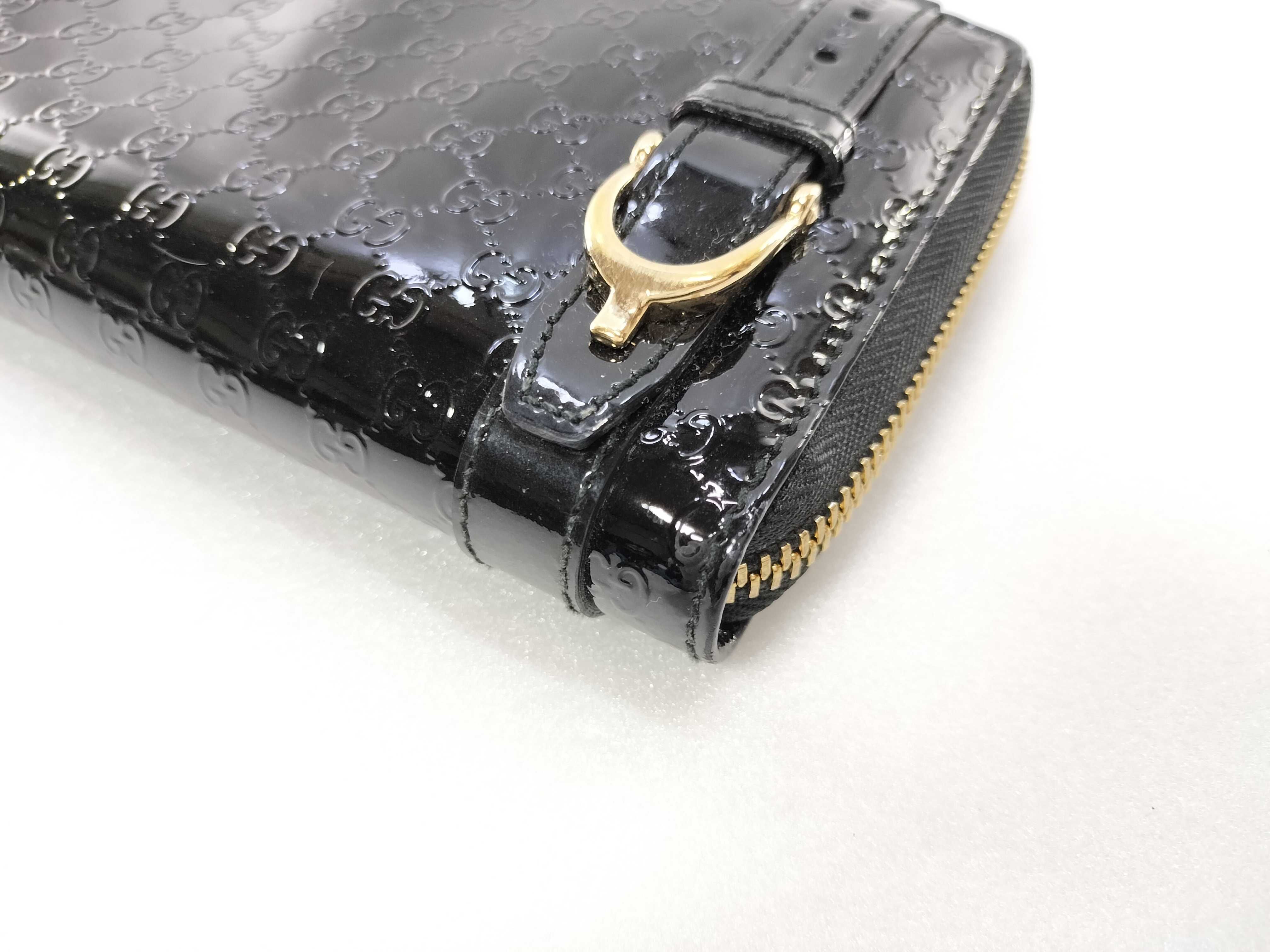Micro GG Enamel Round Zipper Long Wallet — view 4