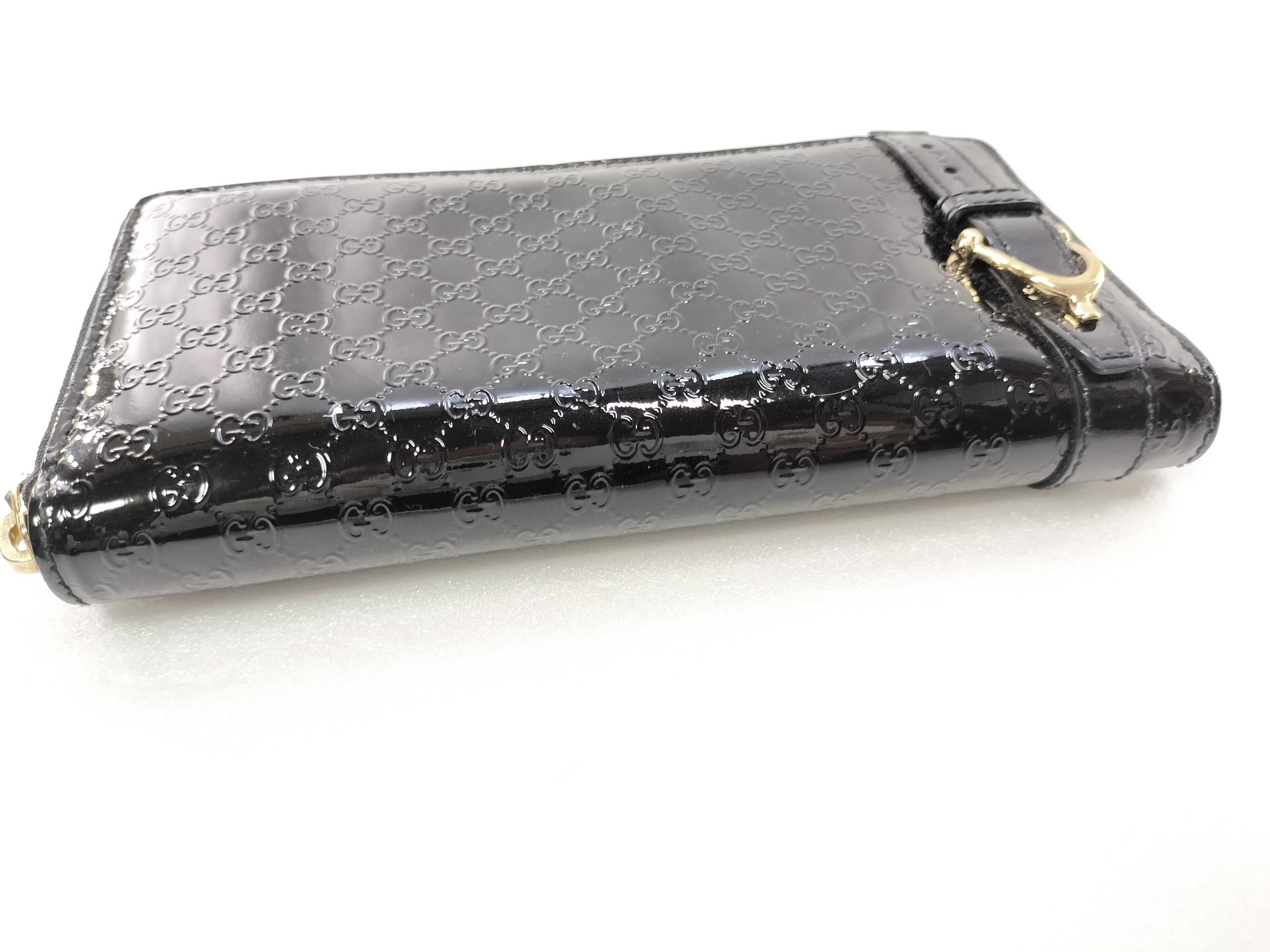 Micro GG Enamel Round Zipper Long Wallet — view 5
