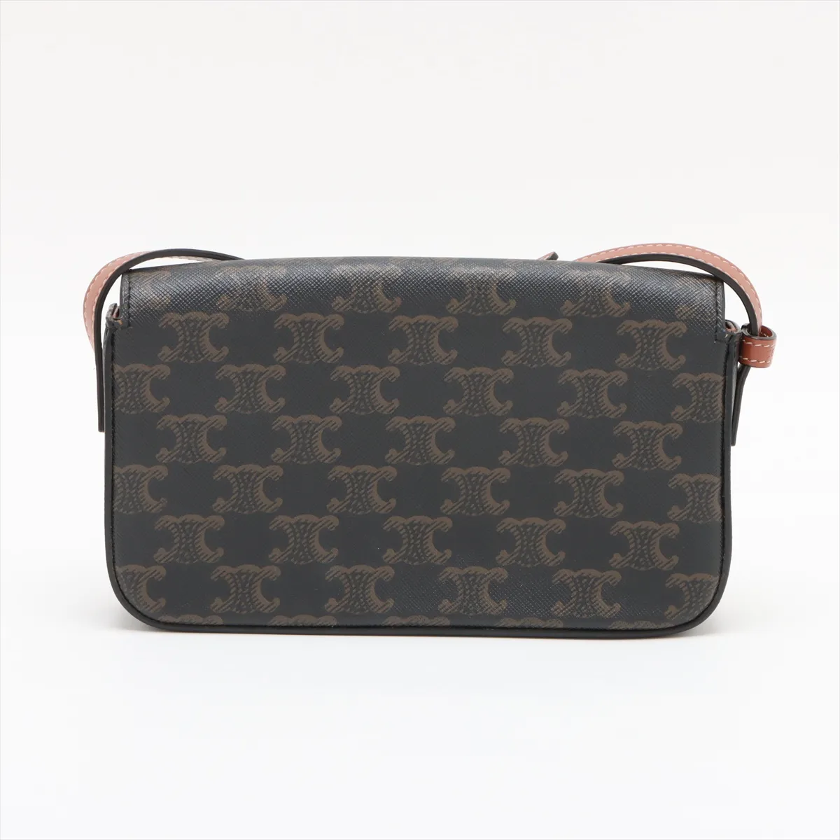 Triomphe Claude PVC x Leather Shoulder Bag Brown — view 2