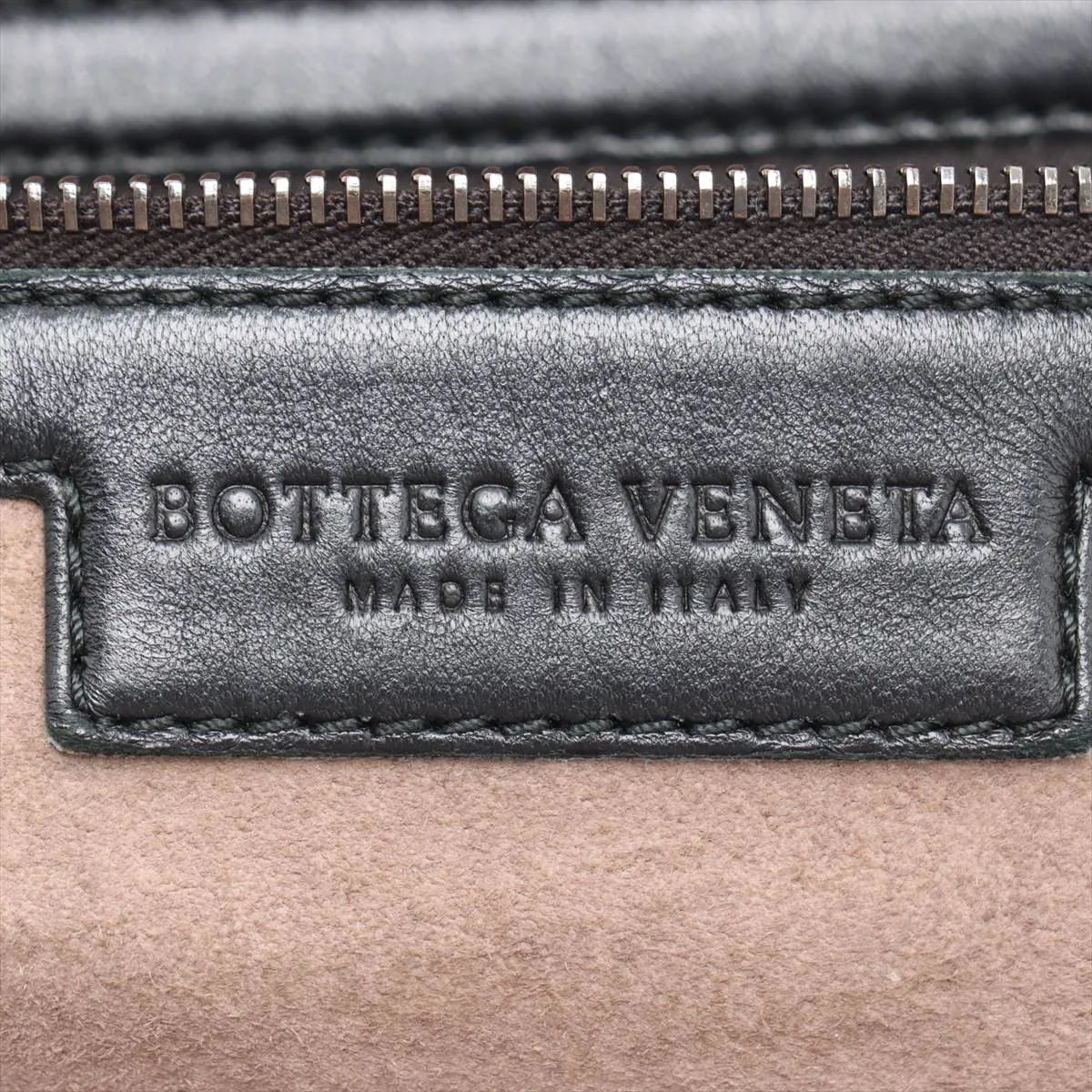 Intrecciato Leather Tote Bag Black 214728 — view 9