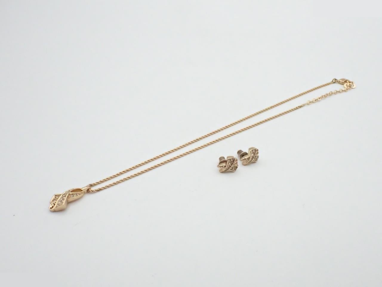 Necklace/earrings set chain approx. 44cm