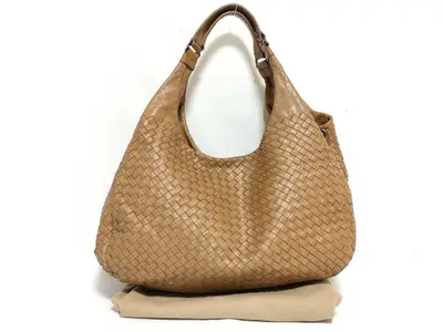 Intrecciato KR - Intrecciato Leather Hobo Bag Brown 124864 Shoulder Bag