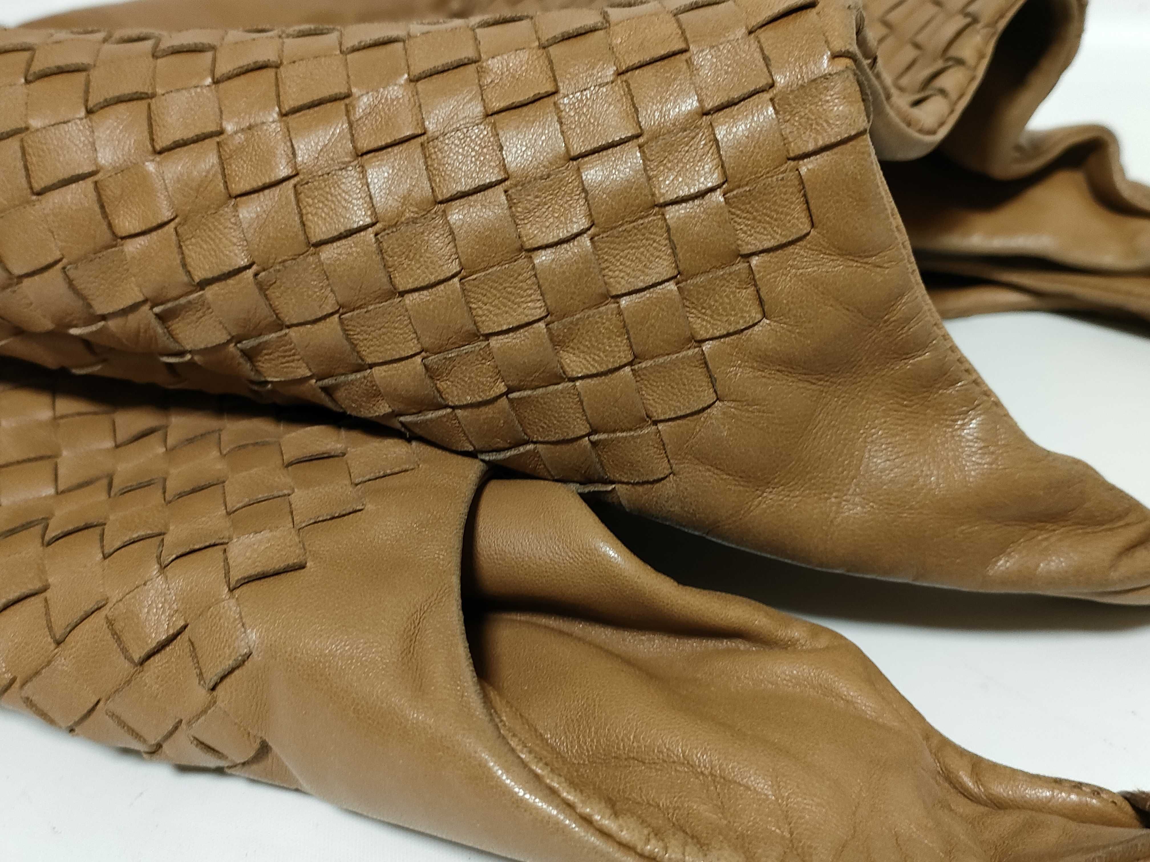 Intrecciato KR - Intrecciato Leather Hobo Bag Brown 124864 Shoulder Bag — view 13
