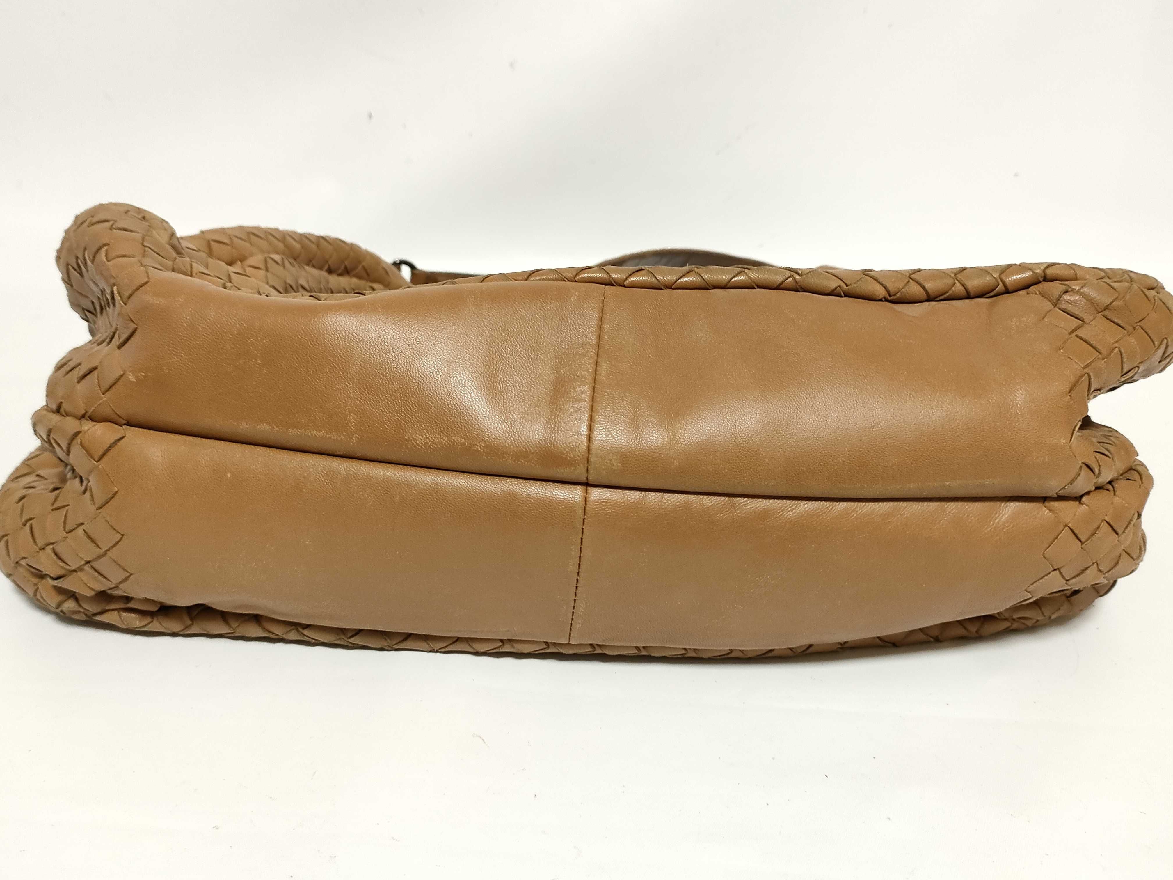 Intrecciato KR - Intrecciato Leather Hobo Bag Brown 124864 Shoulder Bag — view 8