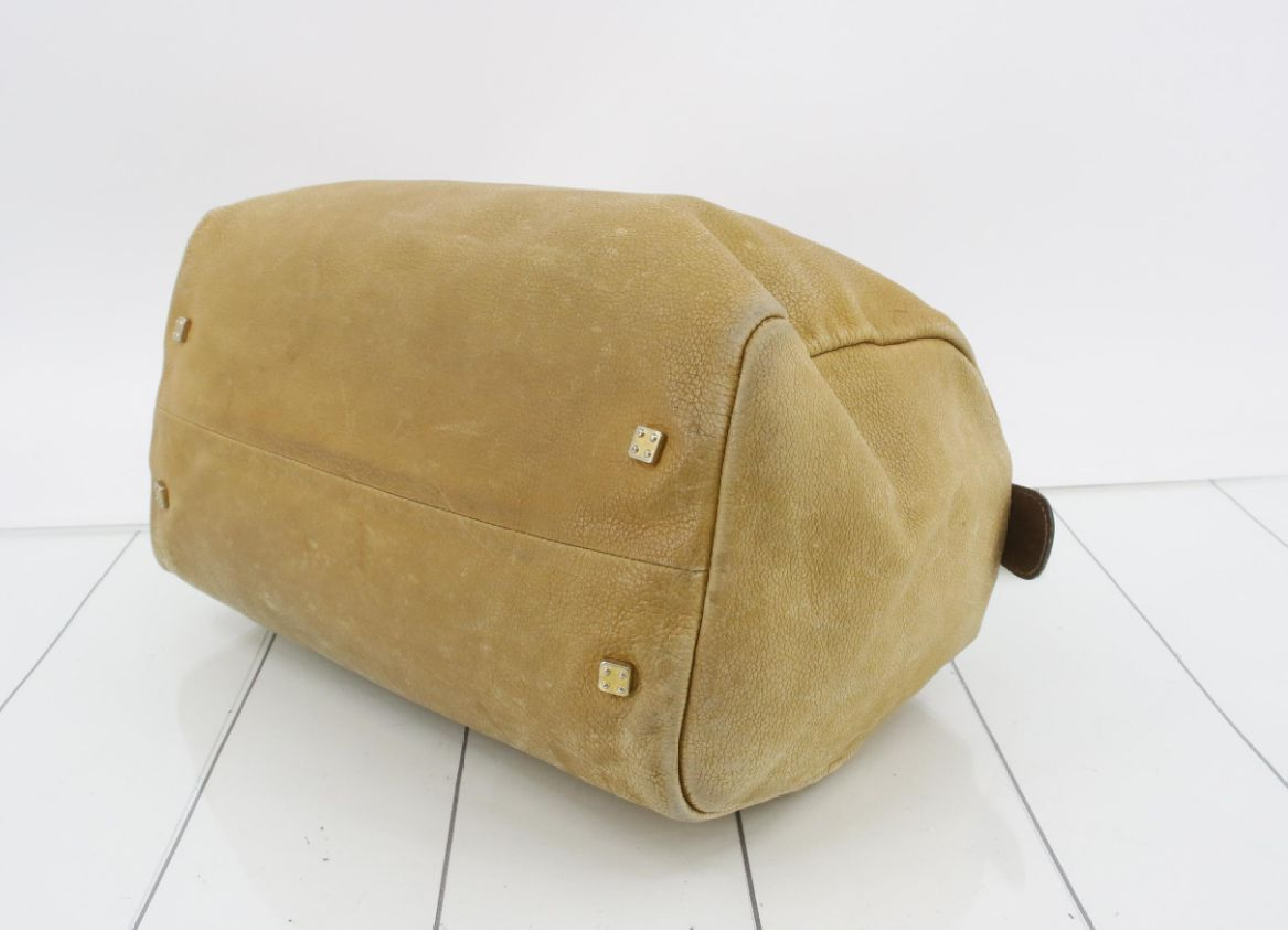 Anagram Suede Mini Boston Bag Handbag — view 4
