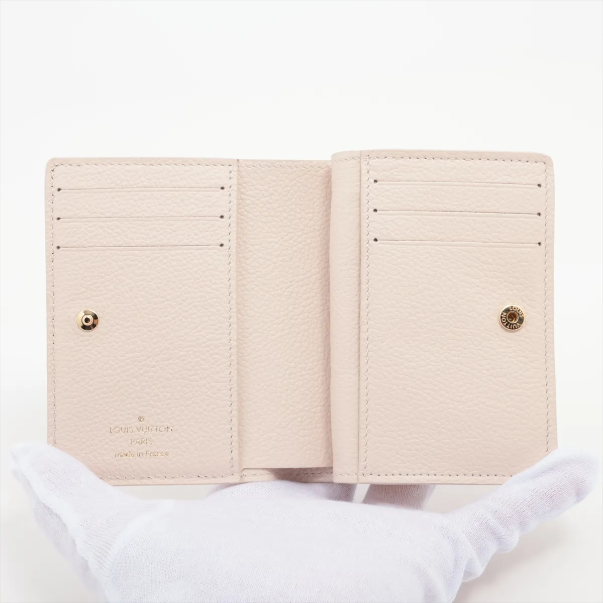 LV x TM Monogram Empreinte Portefeuille Claire M83481 Pink Compact Wallet (RFID detected) — view 3