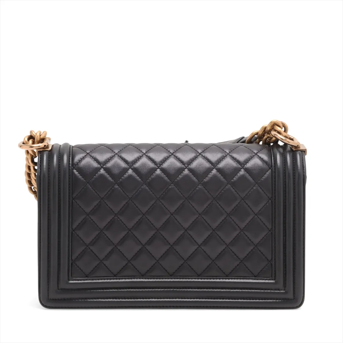 Boy Chanel 25 Lambskin Chain Shoulder Bag Black Gold Hardware 19693055 19th Series A67086 — view 2