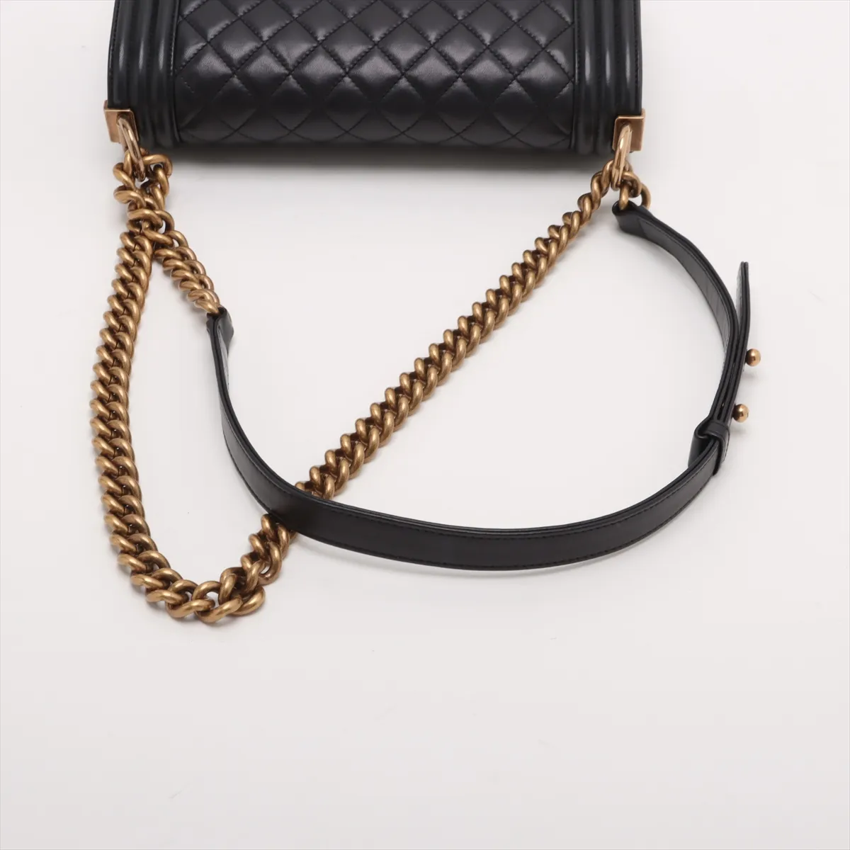 Boy Chanel 25 Lambskin Chain Shoulder Bag Black Gold Hardware 19693055 19th Series A67086 — view 5