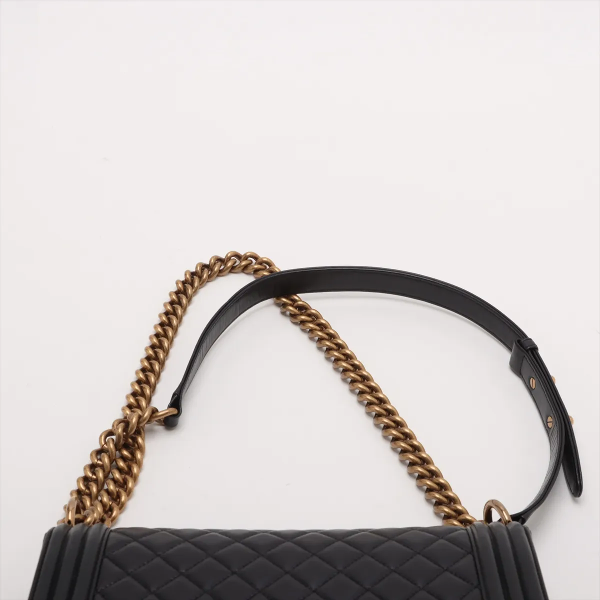 Boy Chanel 25 Lambskin Chain Shoulder Bag Black Gold Hardware 19693055 19th Series A67086 — view 6
