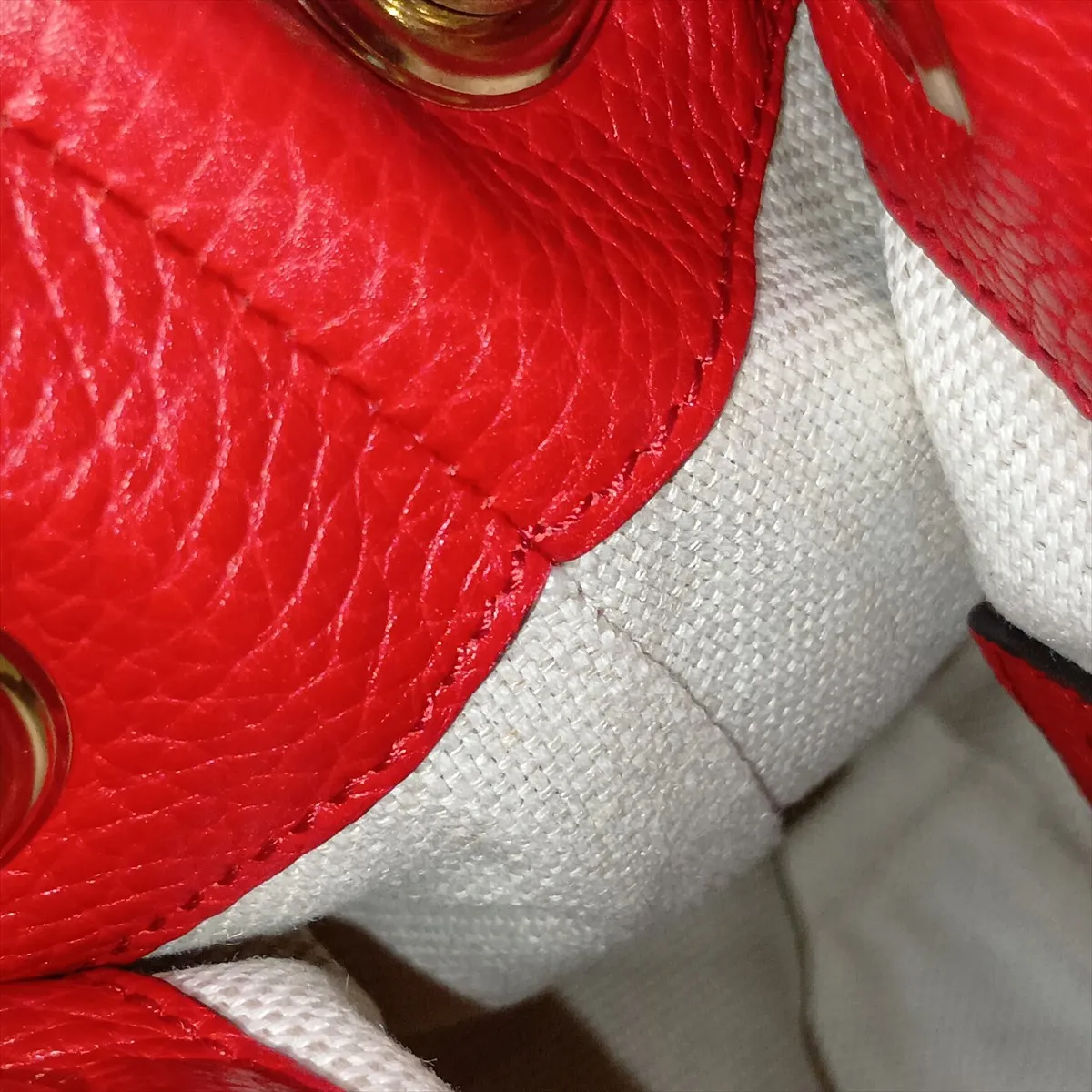 Soho Leather Chain Tote Bag, Red, 536196 — view 11