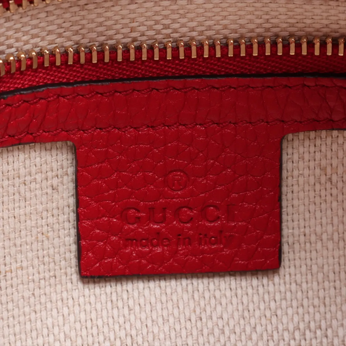 Soho Leather Chain Tote Bag, Red, 536196 — view 9