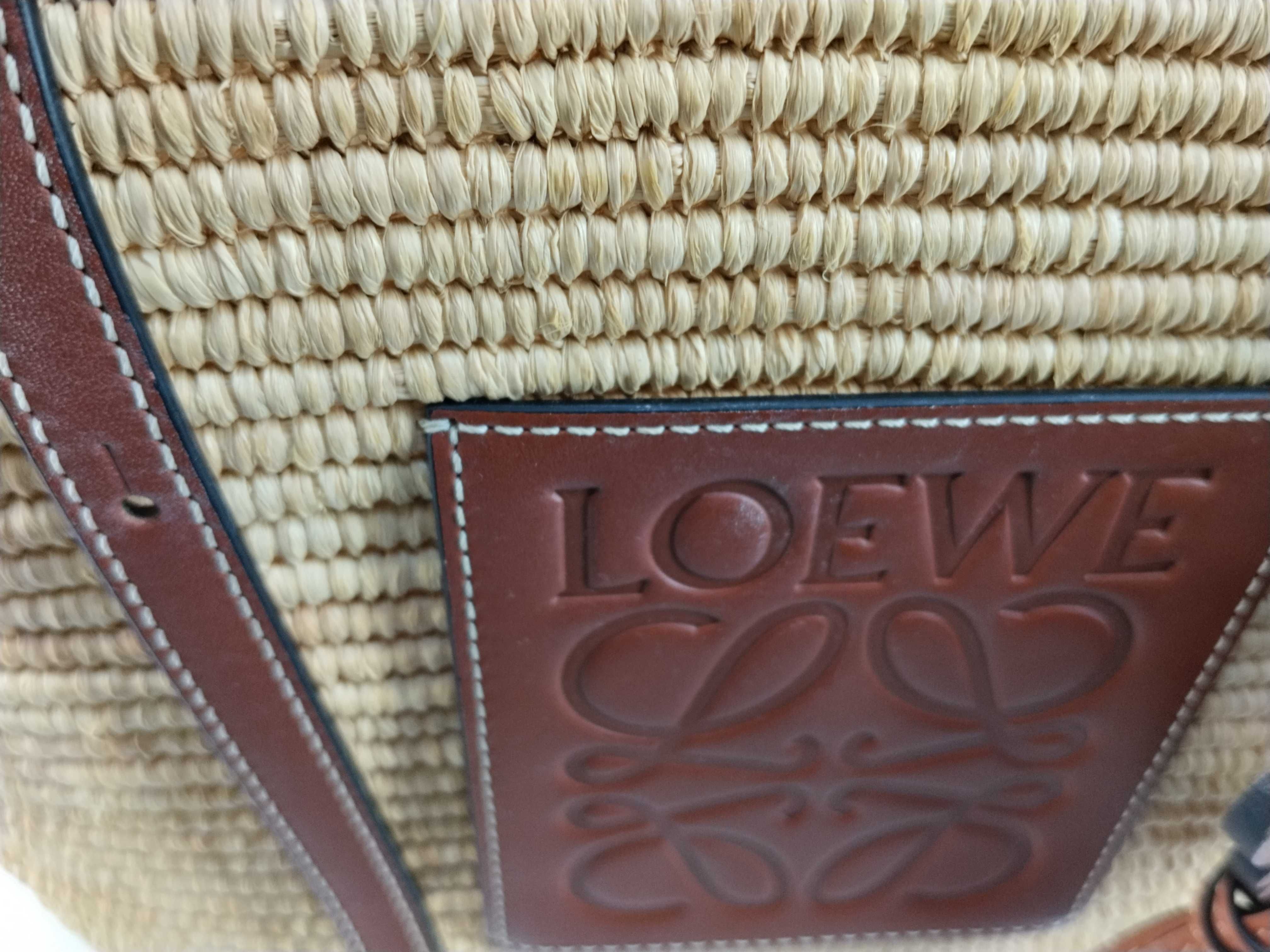 bag, Loewe square basket raffia bag, tote bag, brown tote bag — view 12