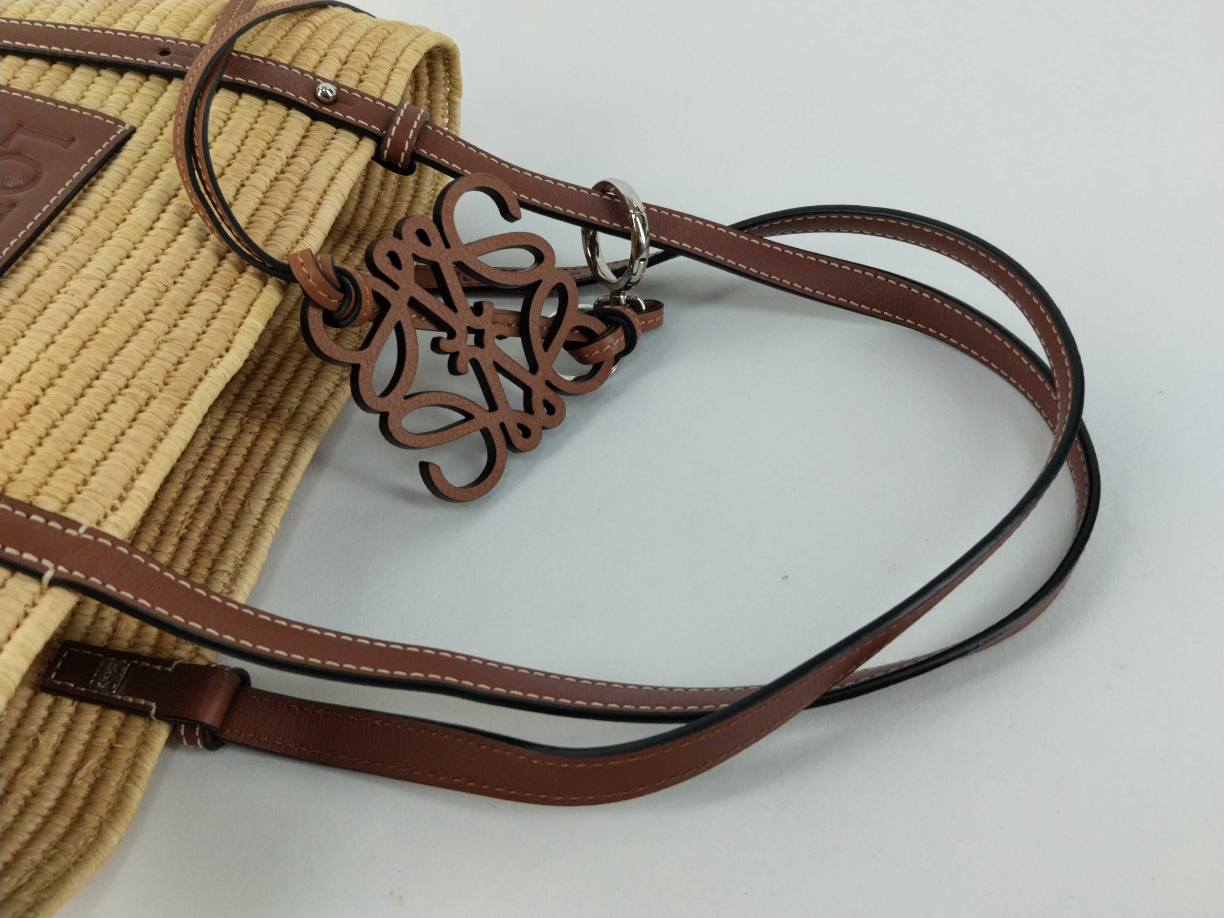 bag, Loewe square basket raffia bag, tote bag, brown tote bag — view 3