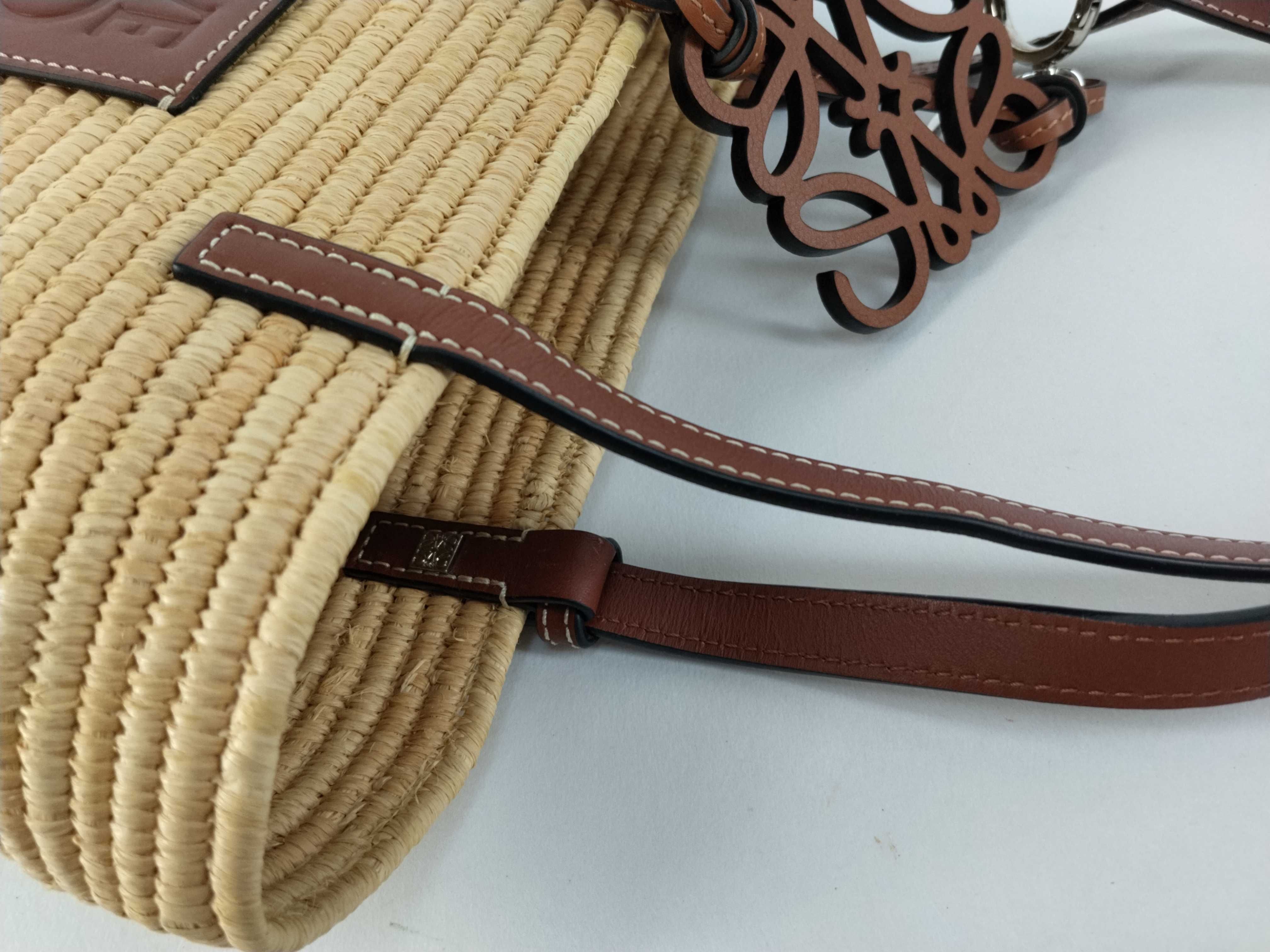 bag, Loewe square basket raffia bag, tote bag, brown tote bag — view 5