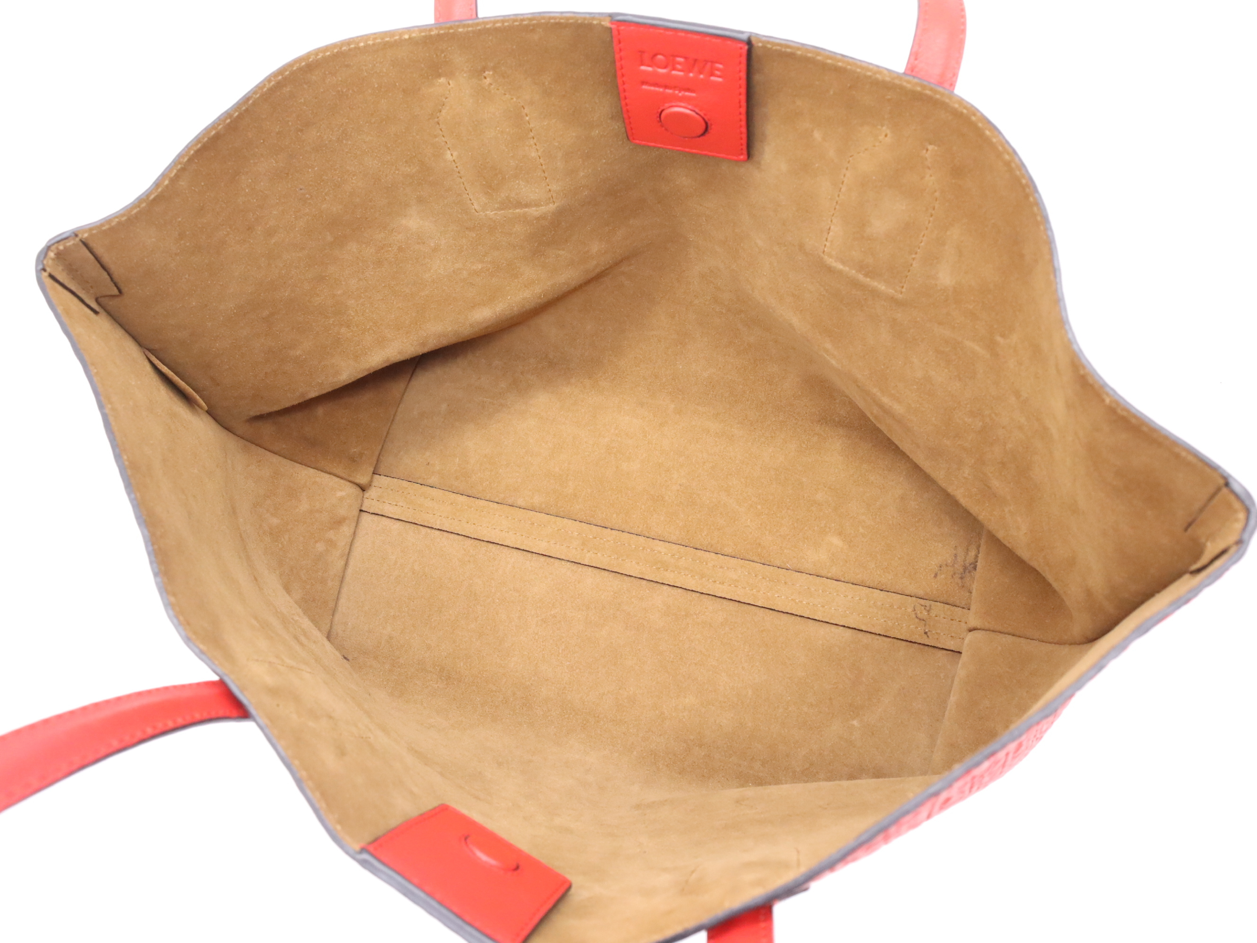 Leather Repeat Anagram Tote Bag, Red Tote Bag — view 11