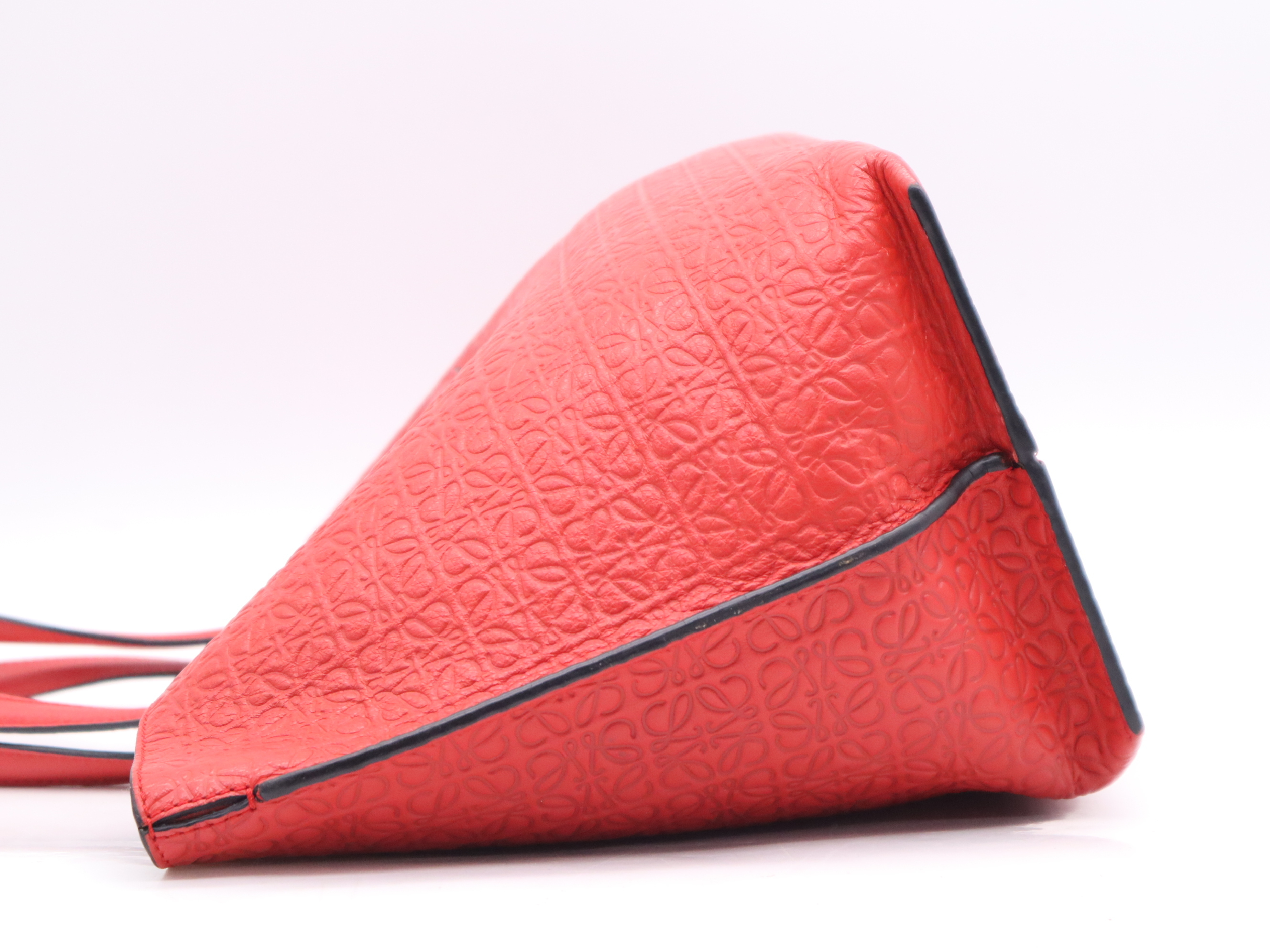 Leather Repeat Anagram Tote Bag, Red Tote Bag — view 3