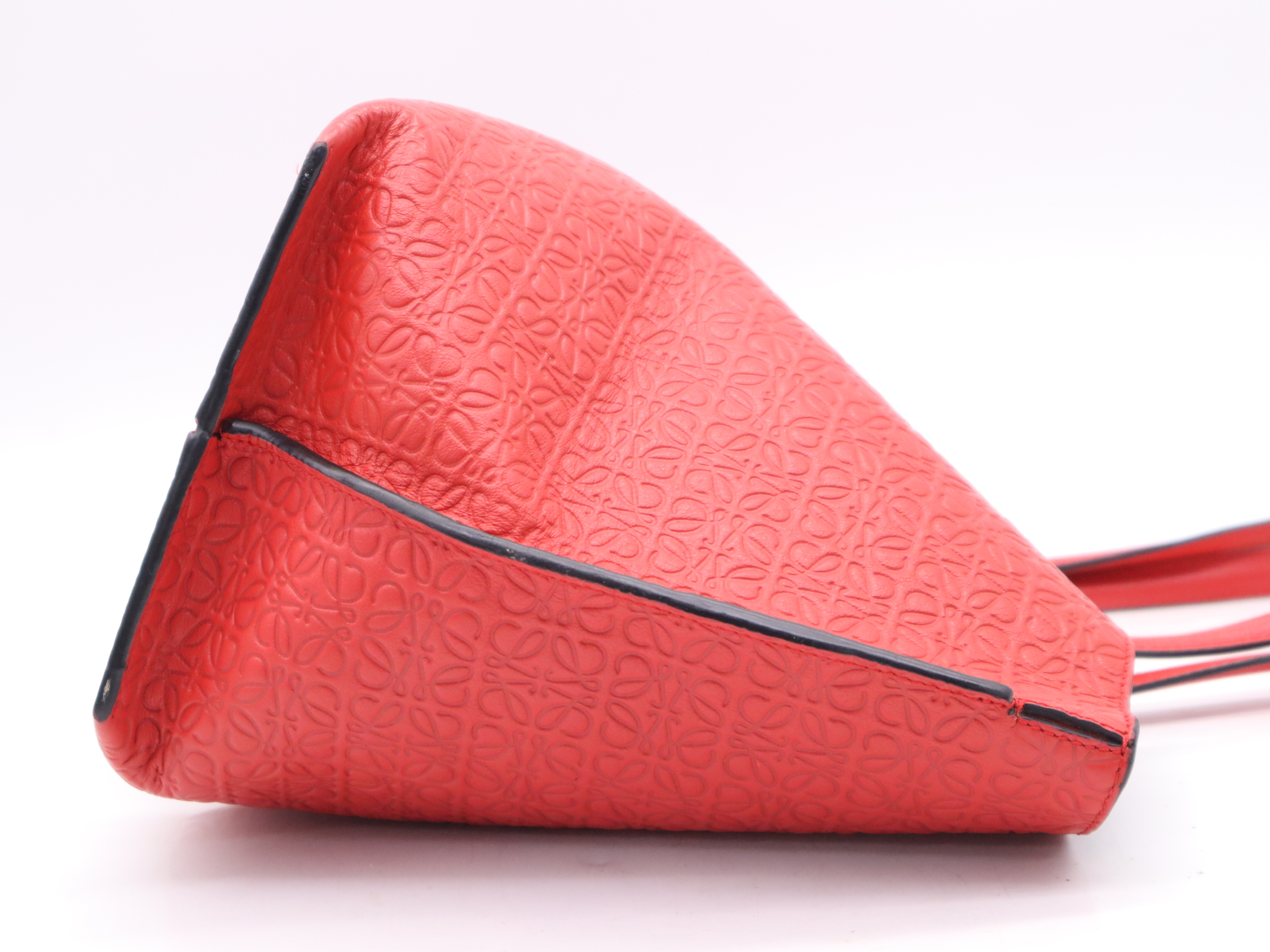 Leather Repeat Anagram Tote Bag, Red Tote Bag — view 5