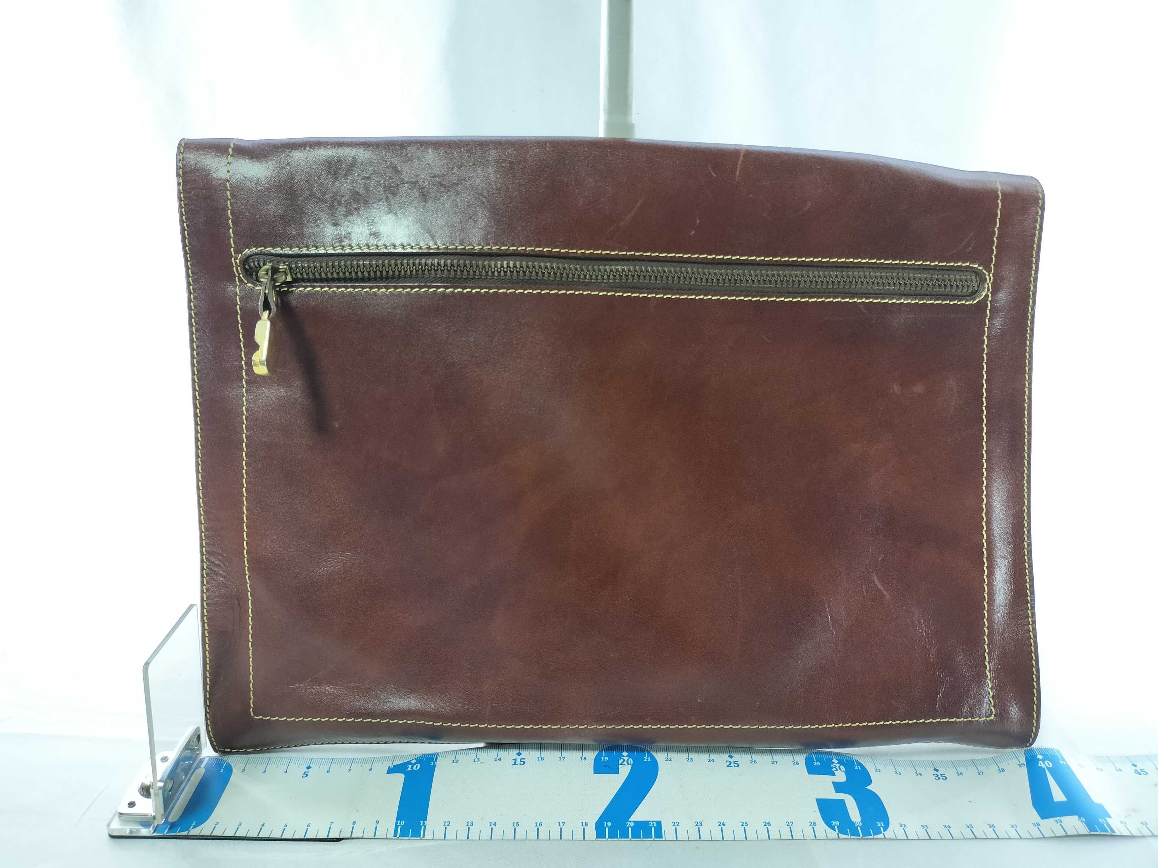 Old Anagram Leather x Suede Clutch Bag — view 2