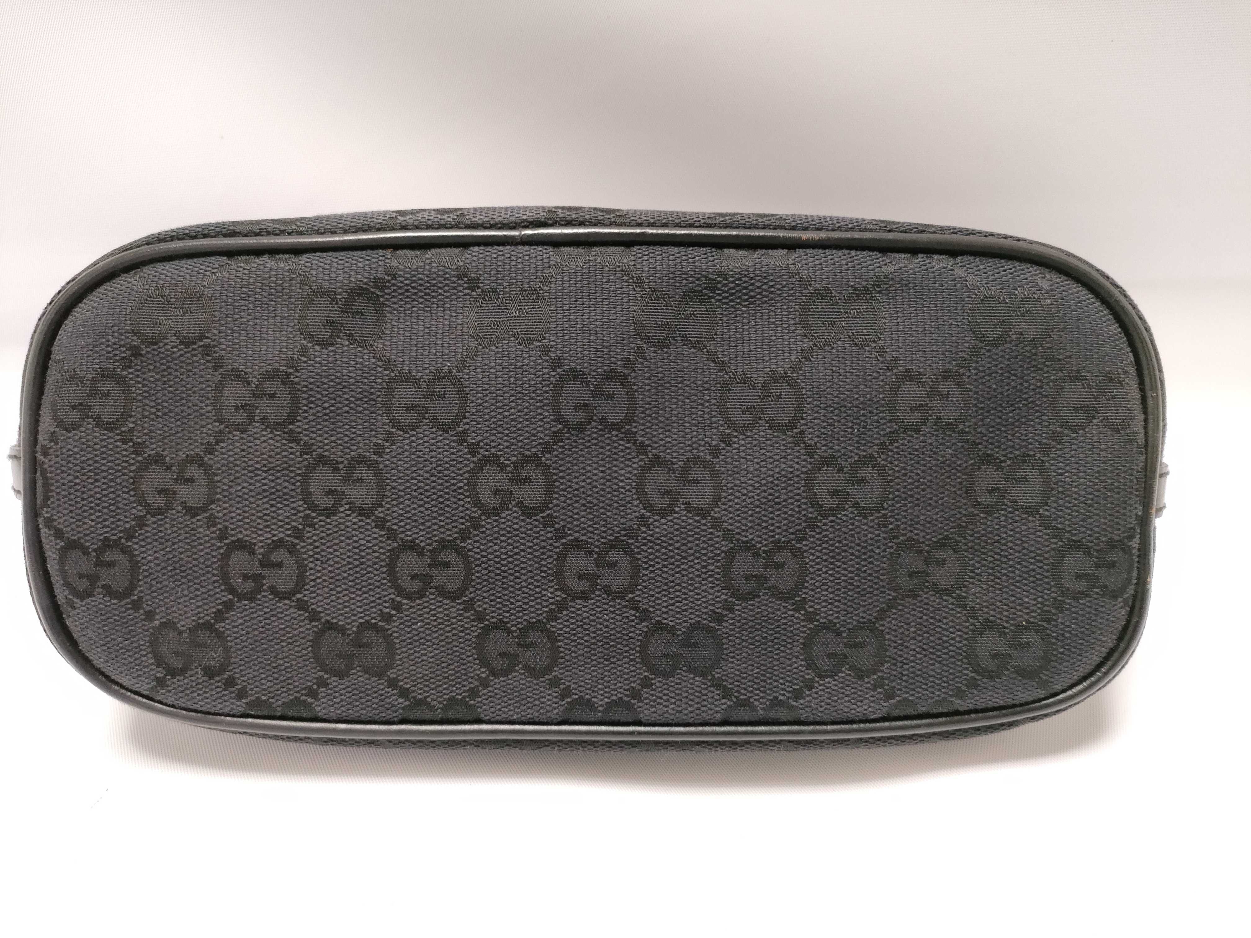 GG Canvas Gucci Accessory Pouch Black Leather Pouch — view 3