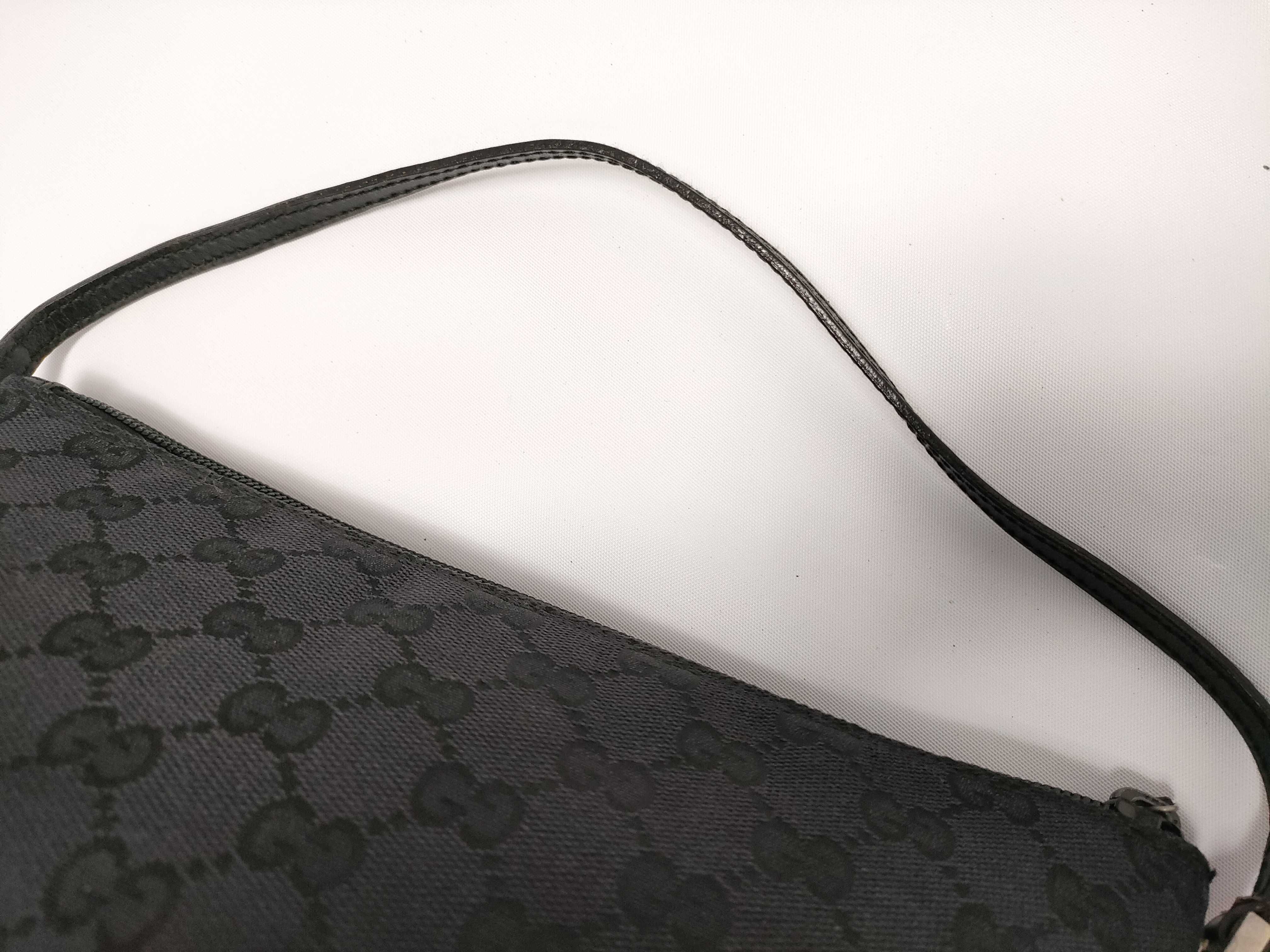 GG Canvas Gucci Accessory Pouch Black Leather Pouch — view 6