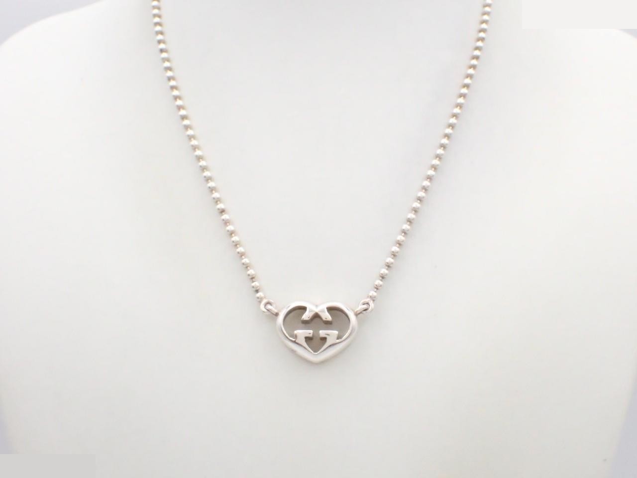 Interlocking G heart necklace, chain approximately 40cm, 925/15.0g — view 3