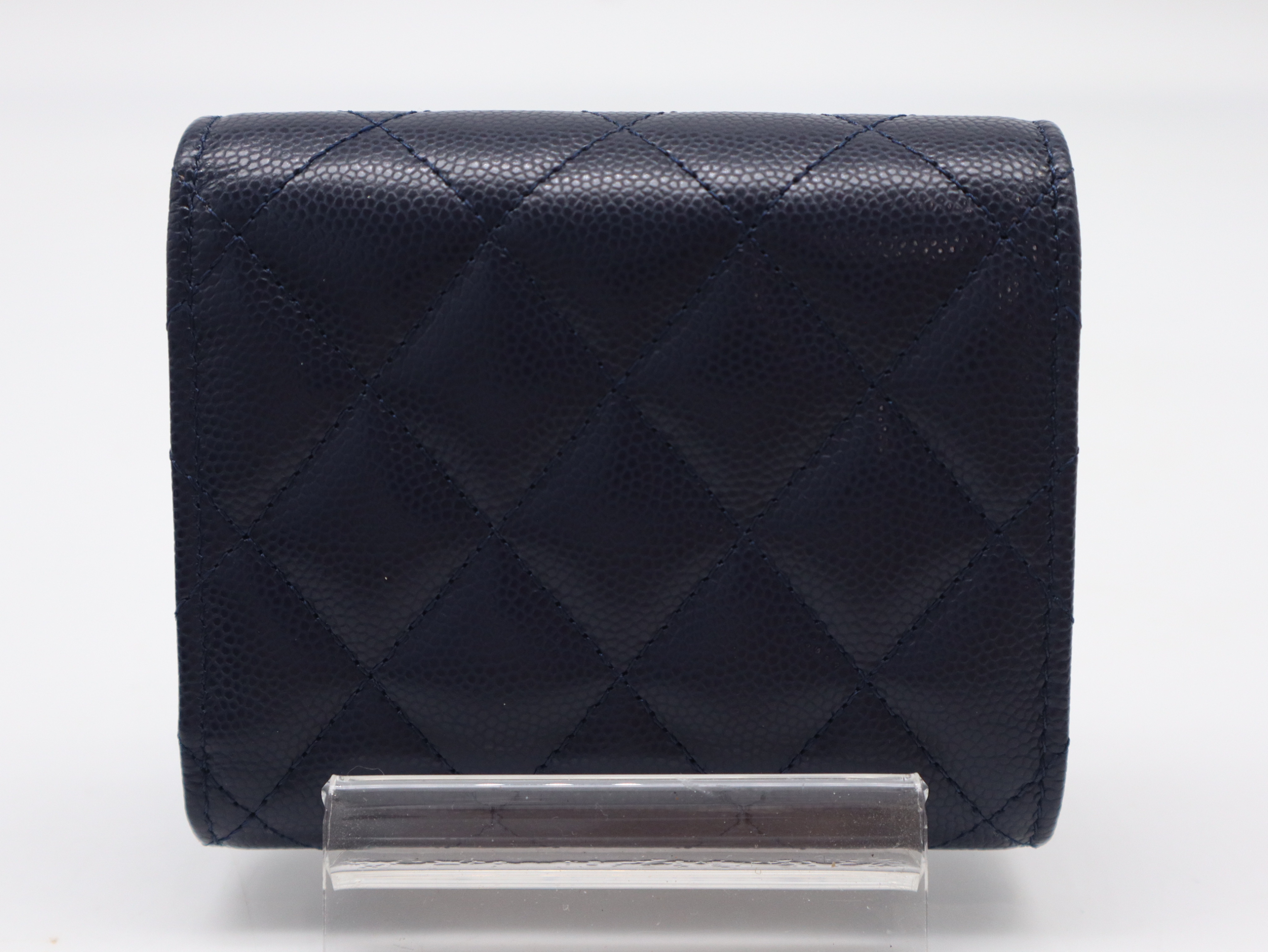 Caviar Skin Matelassé Coco Mark Compact Wallet Navy (Comes with Box, Dust Bag, and Sticker) G990NCX1 — view 2