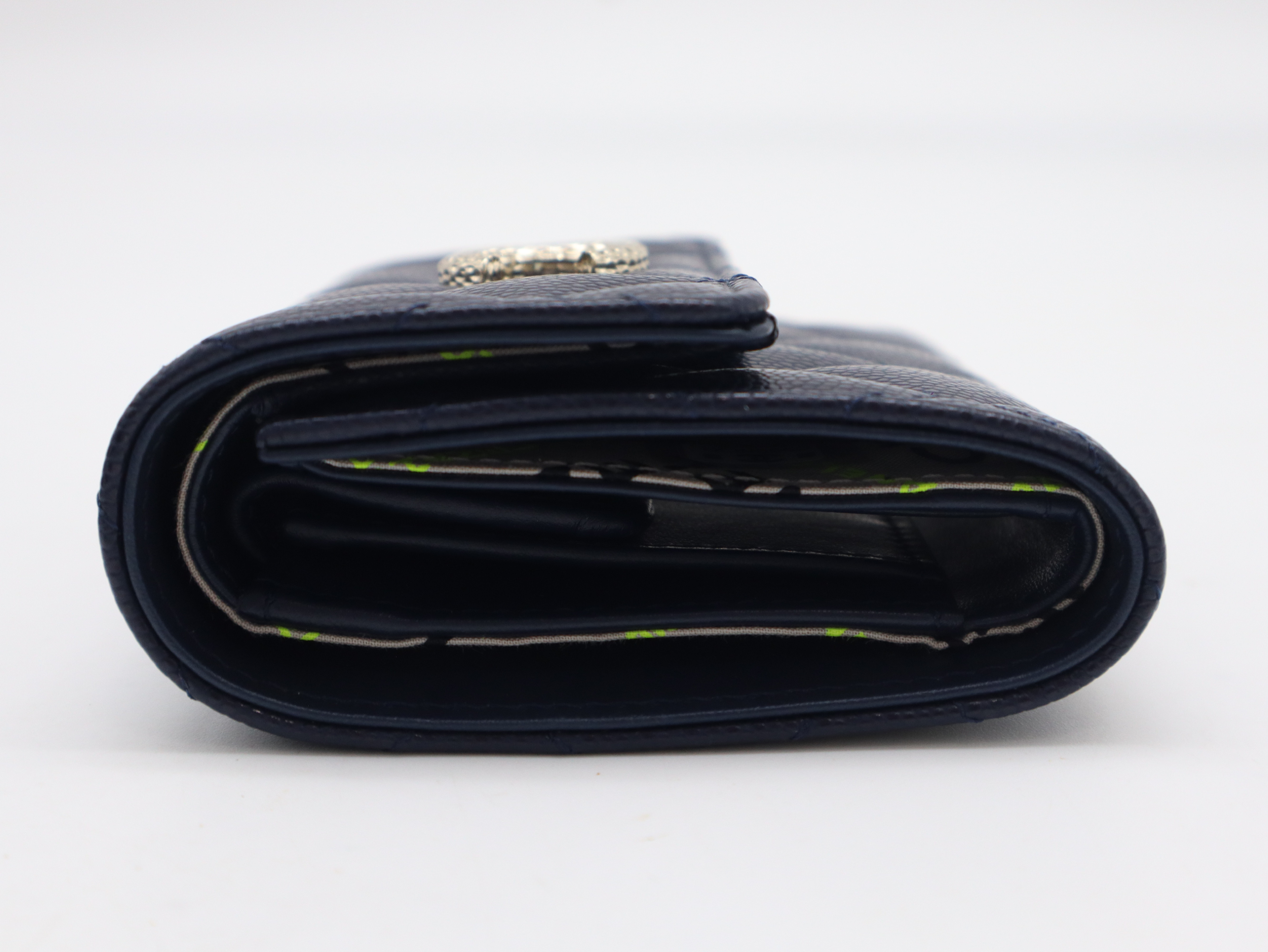 Caviar Skin Matelassé Coco Mark Compact Wallet Navy (Comes with Box, Dust Bag, and Sticker) G990NCX1 — view 5