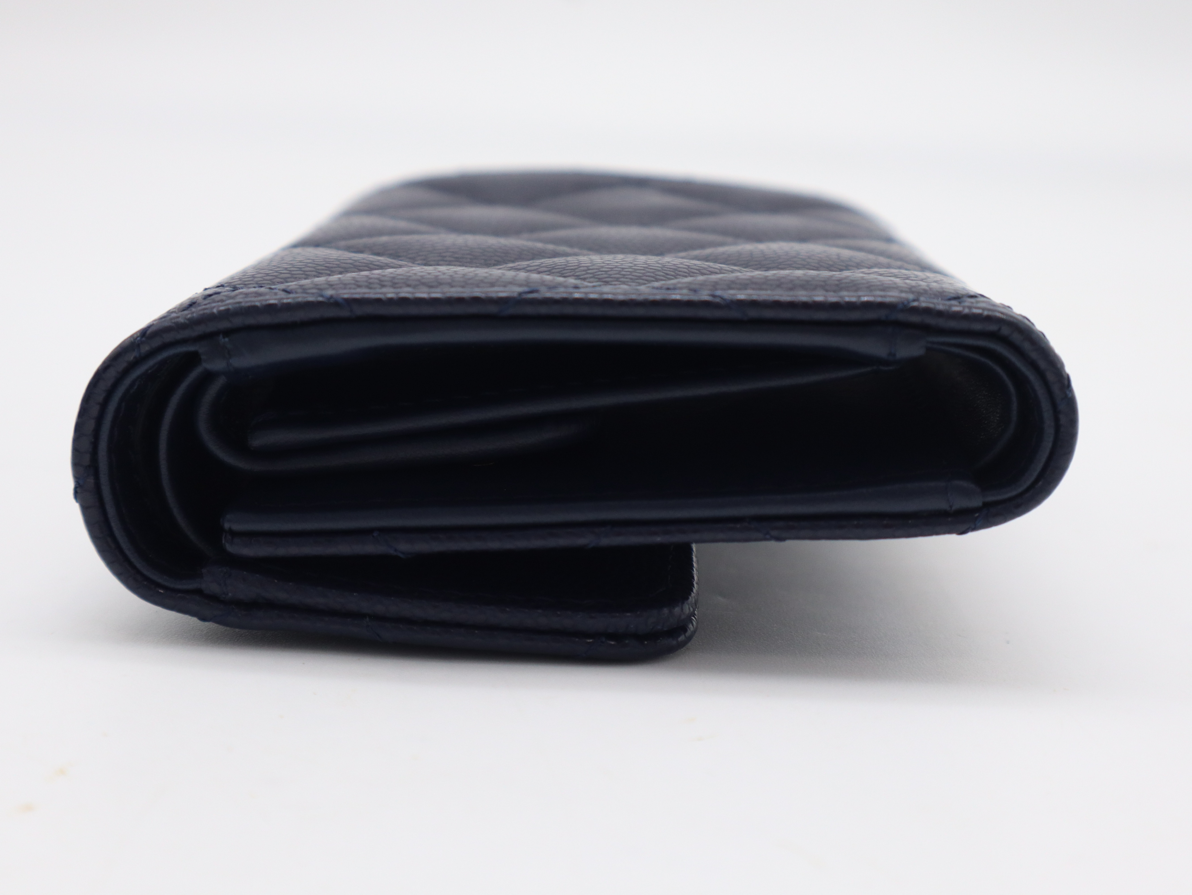Caviar Skin Matelassé Coco Mark Compact Wallet Navy (Comes with Box, Dust Bag, and Sticker) G990NCX1 — view 6