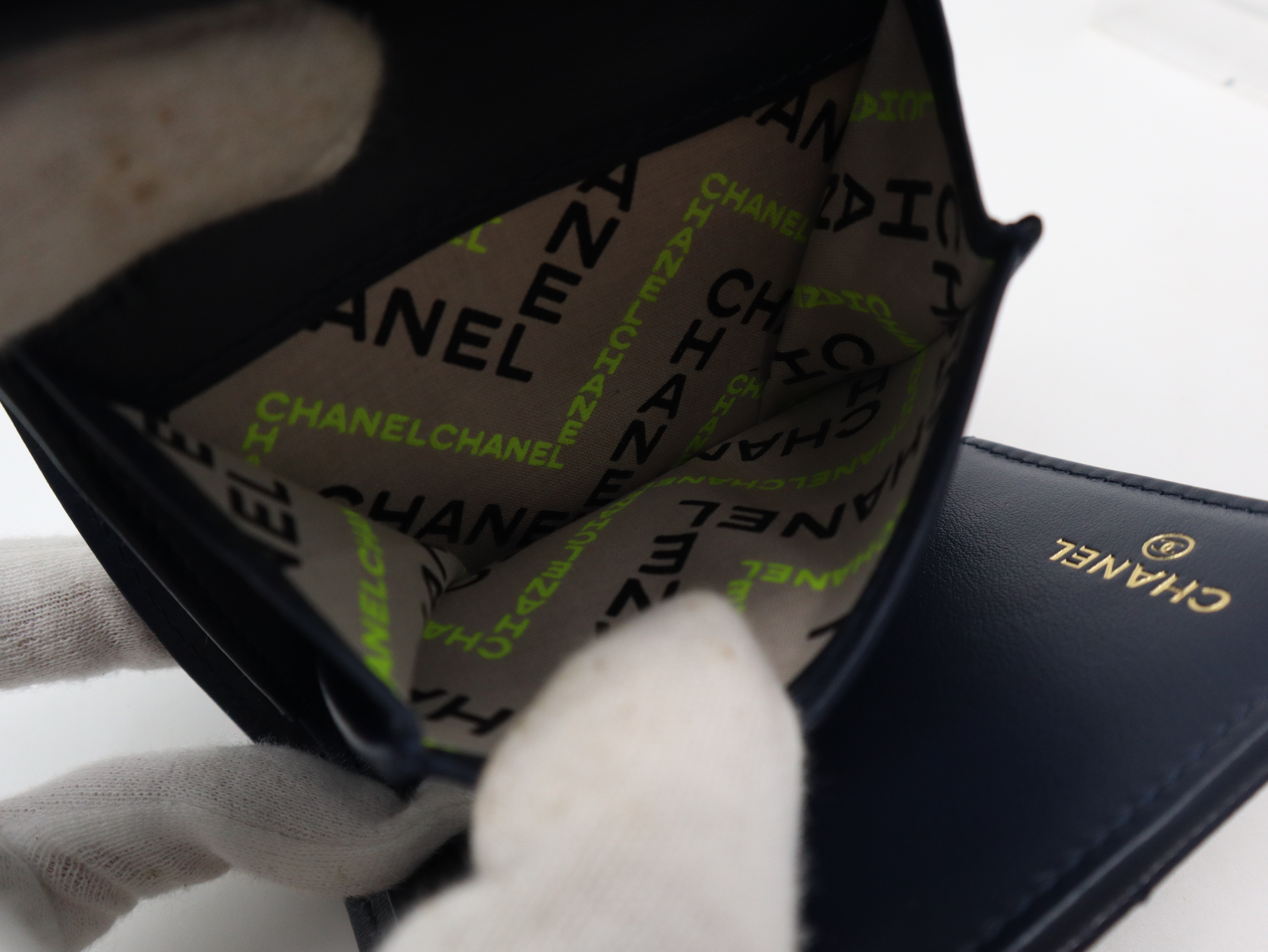 Caviar Skin Matelassé Coco Mark Compact Wallet Navy (Comes with Box, Dust Bag, and Sticker) G990NCX1 — view 10