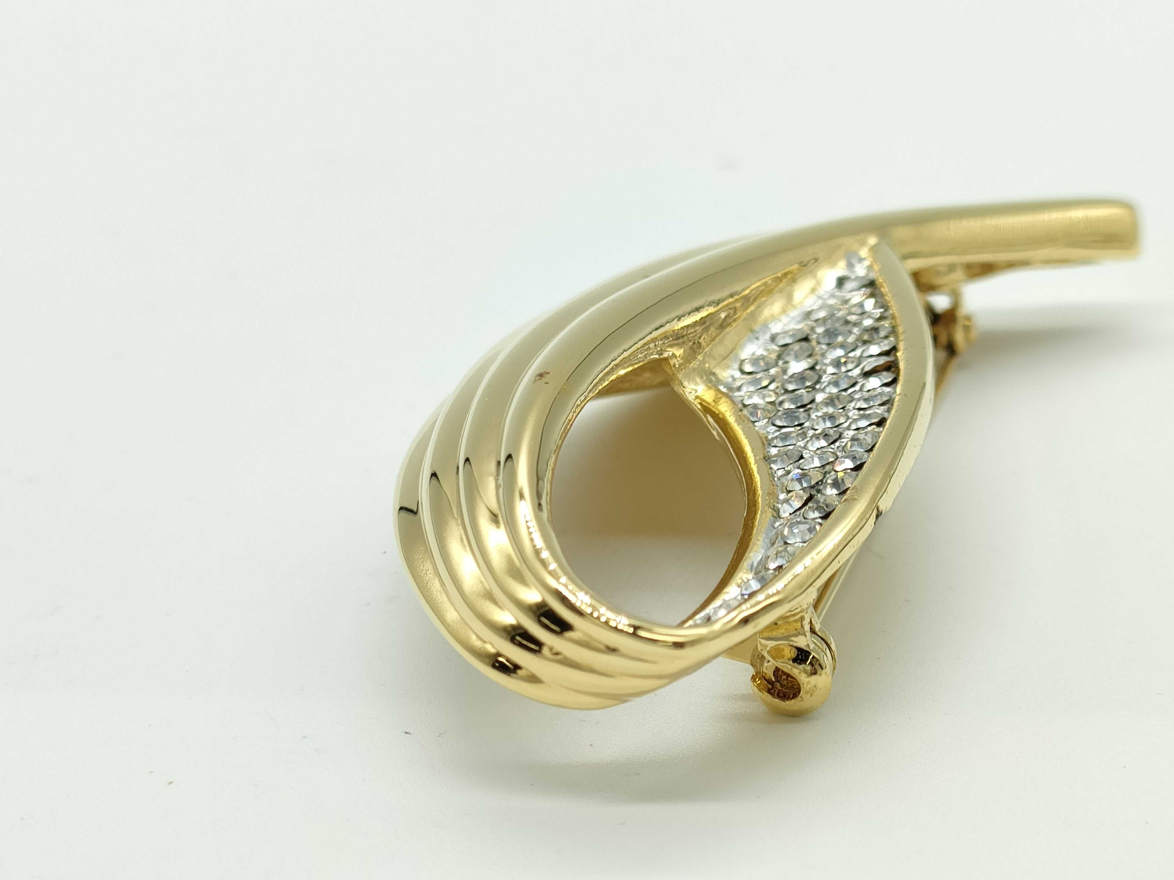 Rhinestone Gold Brooch — view 3