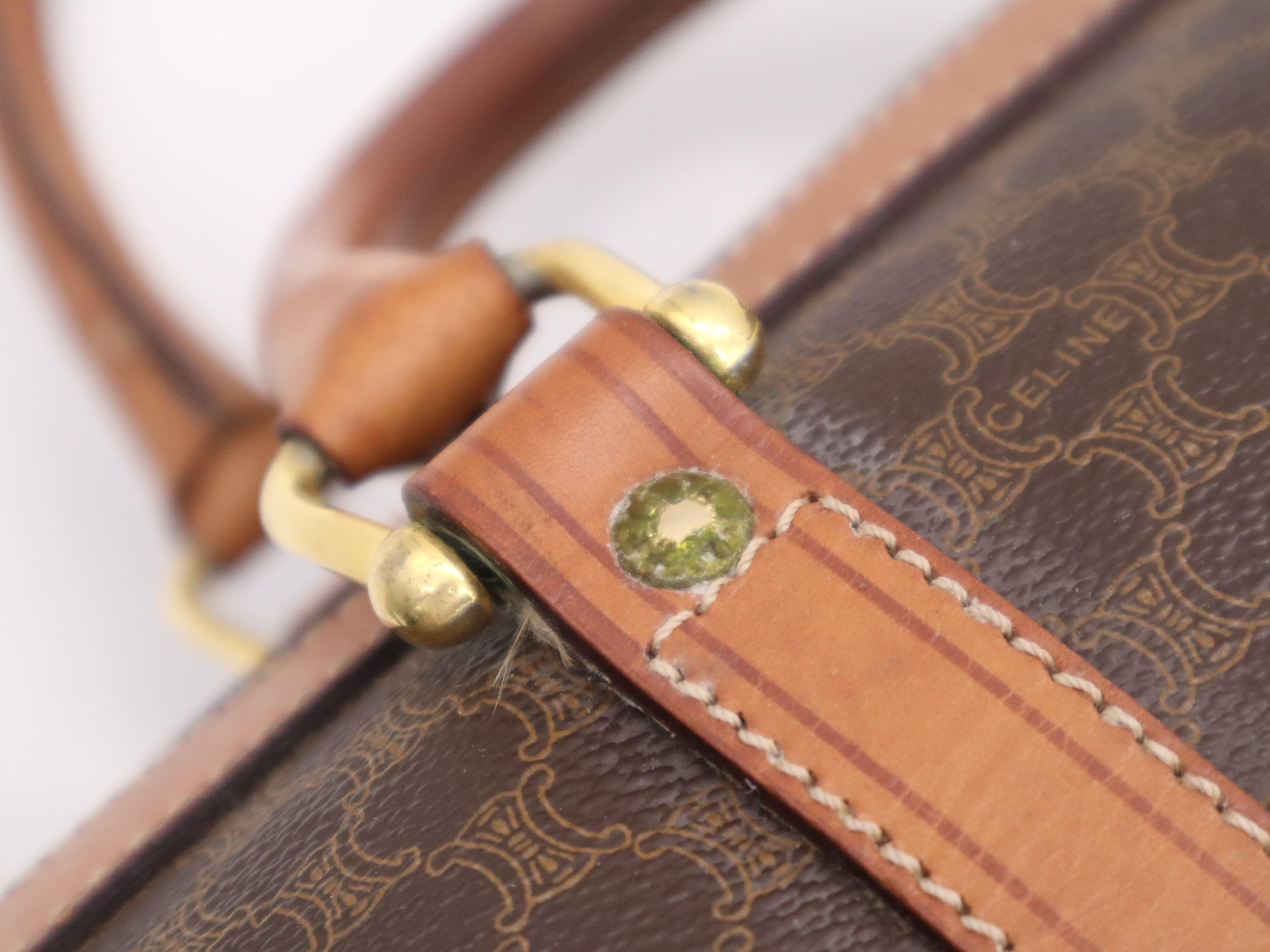 M07 Leather Macadam Pattern Mini Boston Bag Brown Boston Bag — view 11
