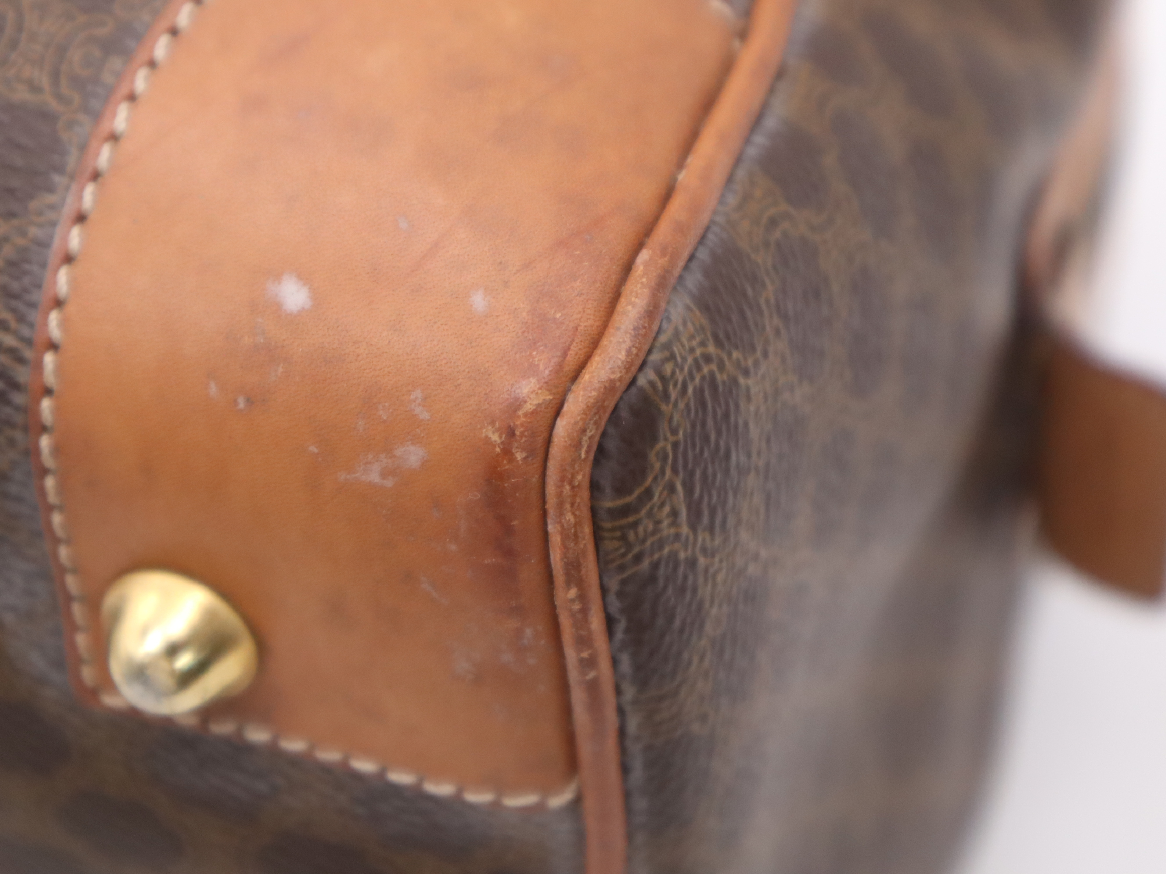 M07 Leather Macadam Pattern Mini Boston Bag Brown Boston Bag — view 12