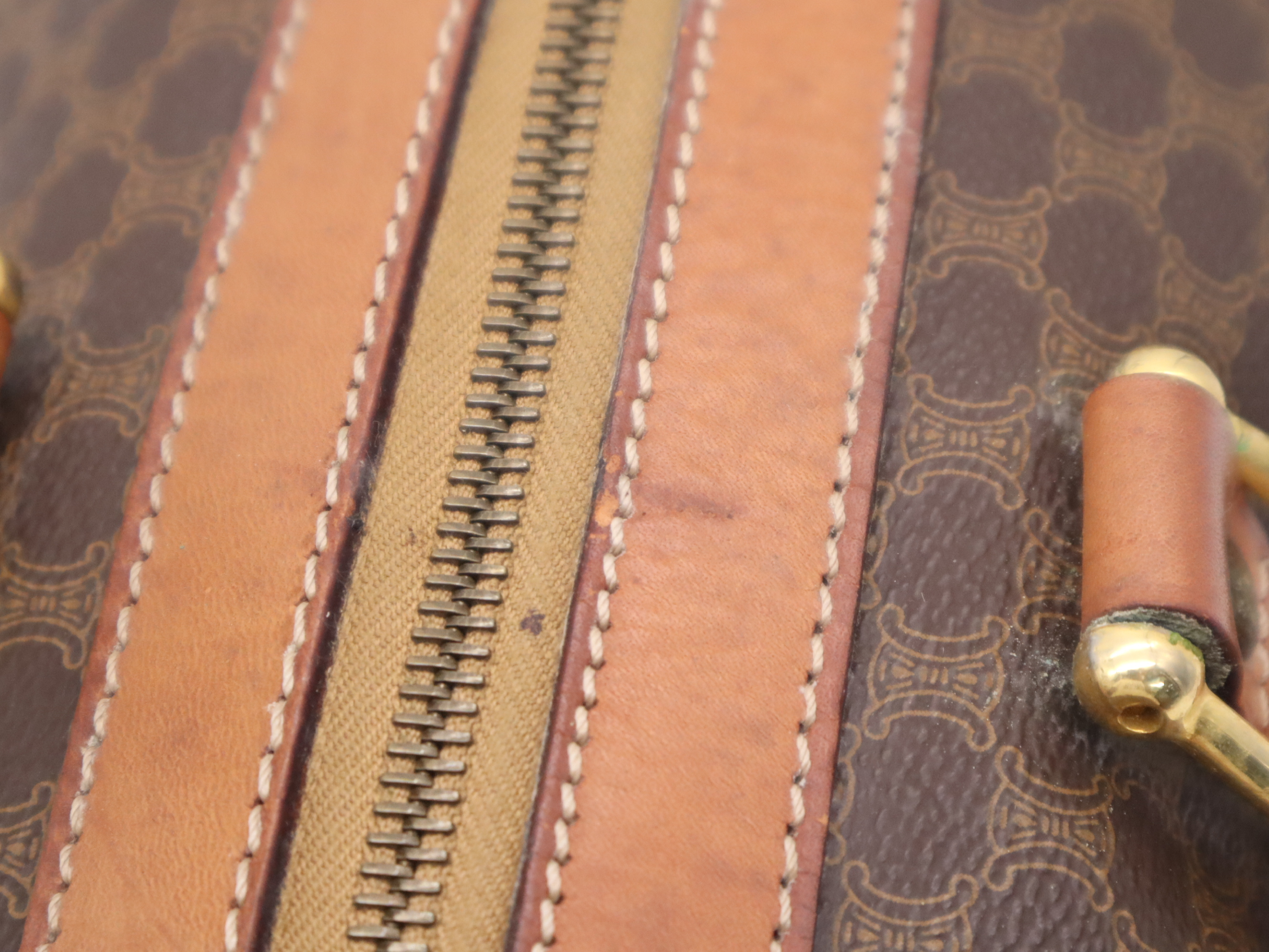 M07 Leather Macadam Pattern Mini Boston Bag Brown Boston Bag — view 10