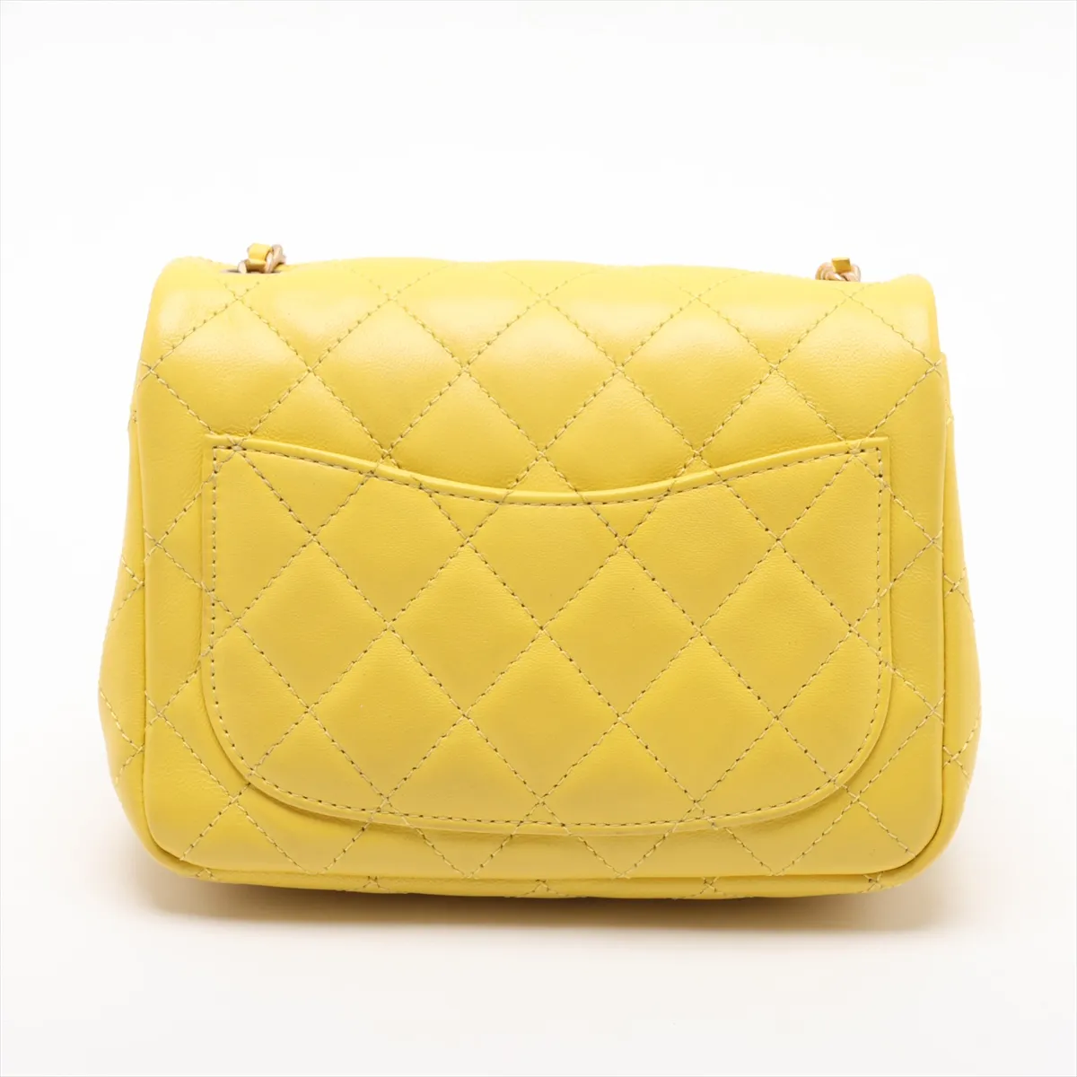 Mini Matelassé Lambskin Single Flap Single Chain Bag, Coco Ball Yellow, Gold Hardware, C99CELHA, Random Plate — view 2