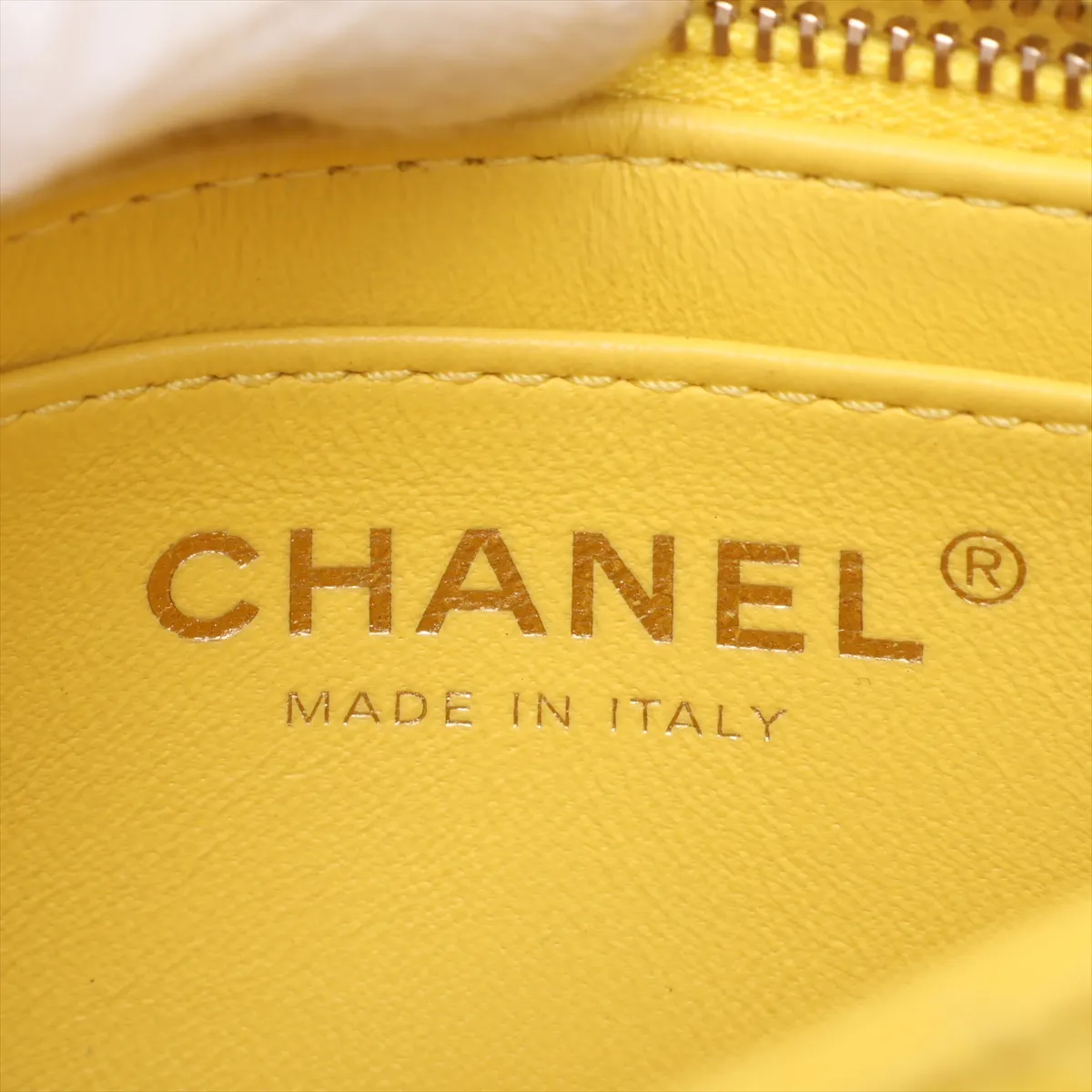 Mini Matelassé Lambskin Single Flap Single Chain Bag, Coco Ball Yellow, Gold Hardware, C99CELHA, Random Plate — view 9