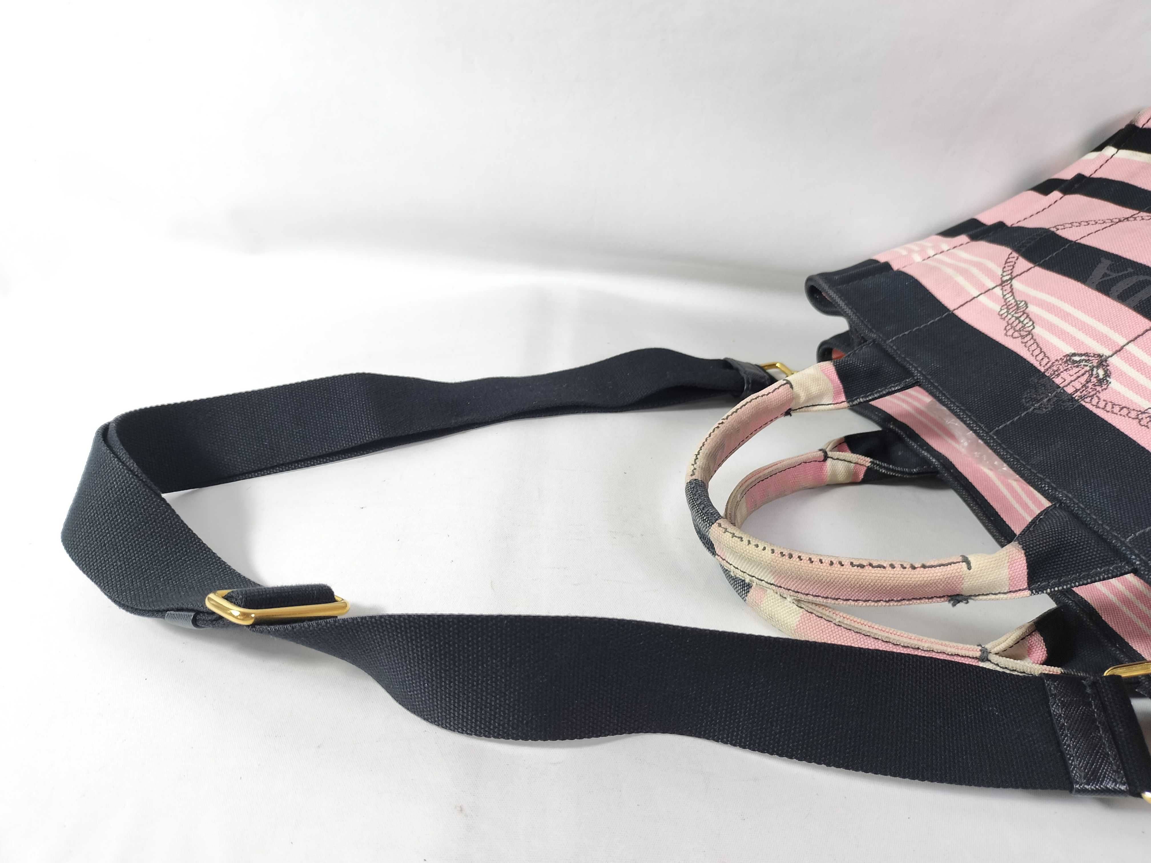 Canapa Tote Bag, Pink with Black Strap — view 3