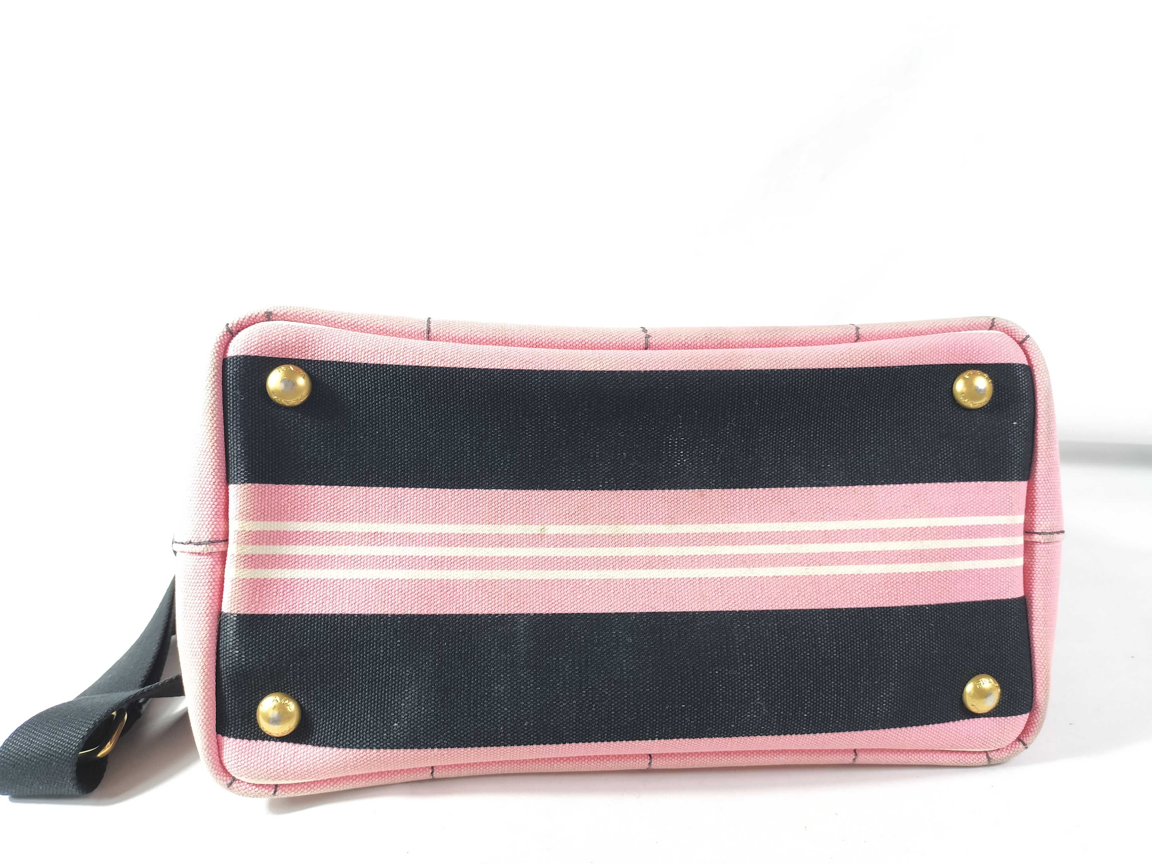 Canapa Tote Bag, Pink with Black Strap — view 8