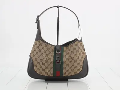 Old Jackie Sherry Line GG Canvas Shoulder Bag