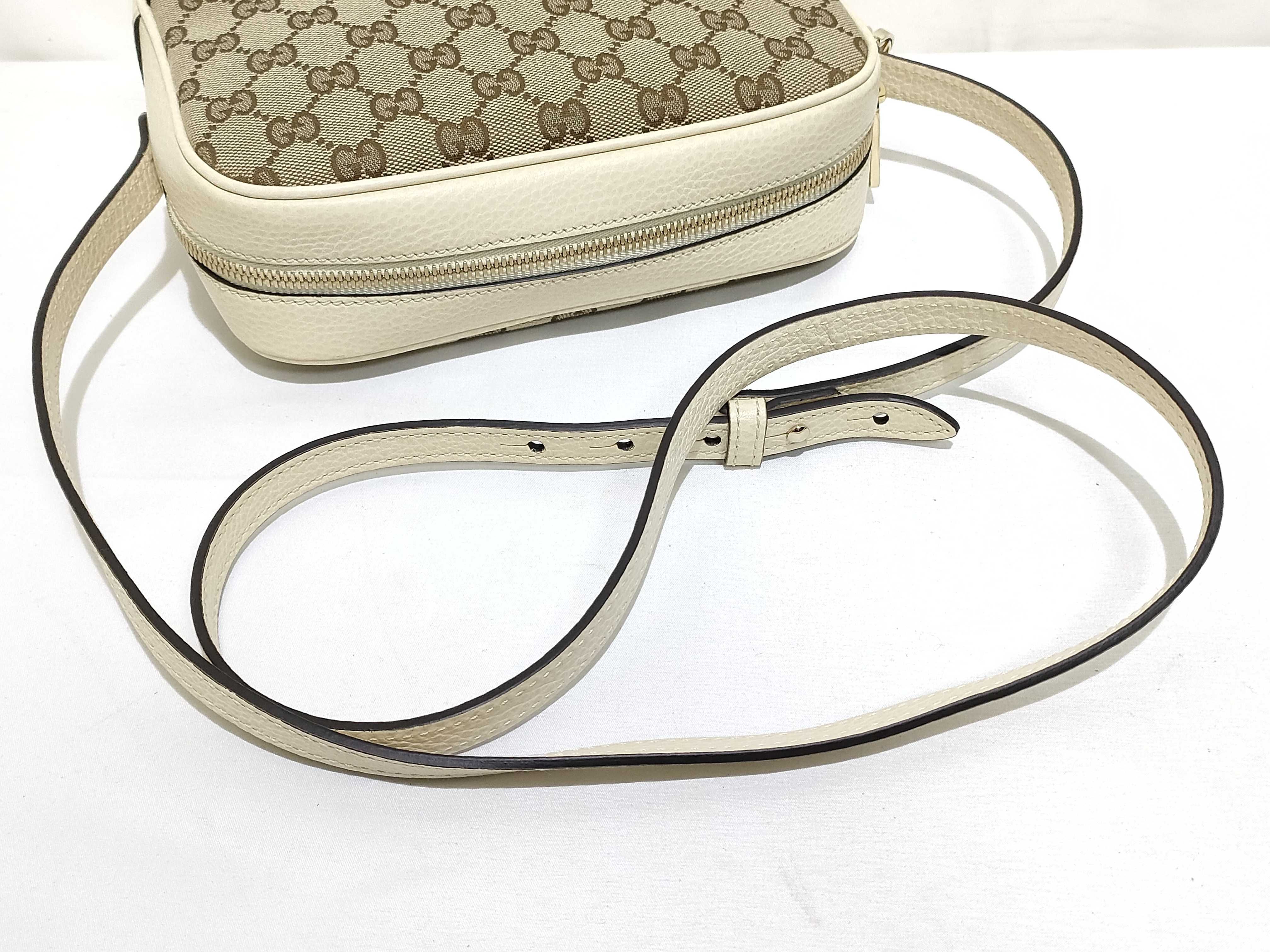 GG Canvas Shoulder Bag, Beige x White, 449413 (Outlet) — view 3