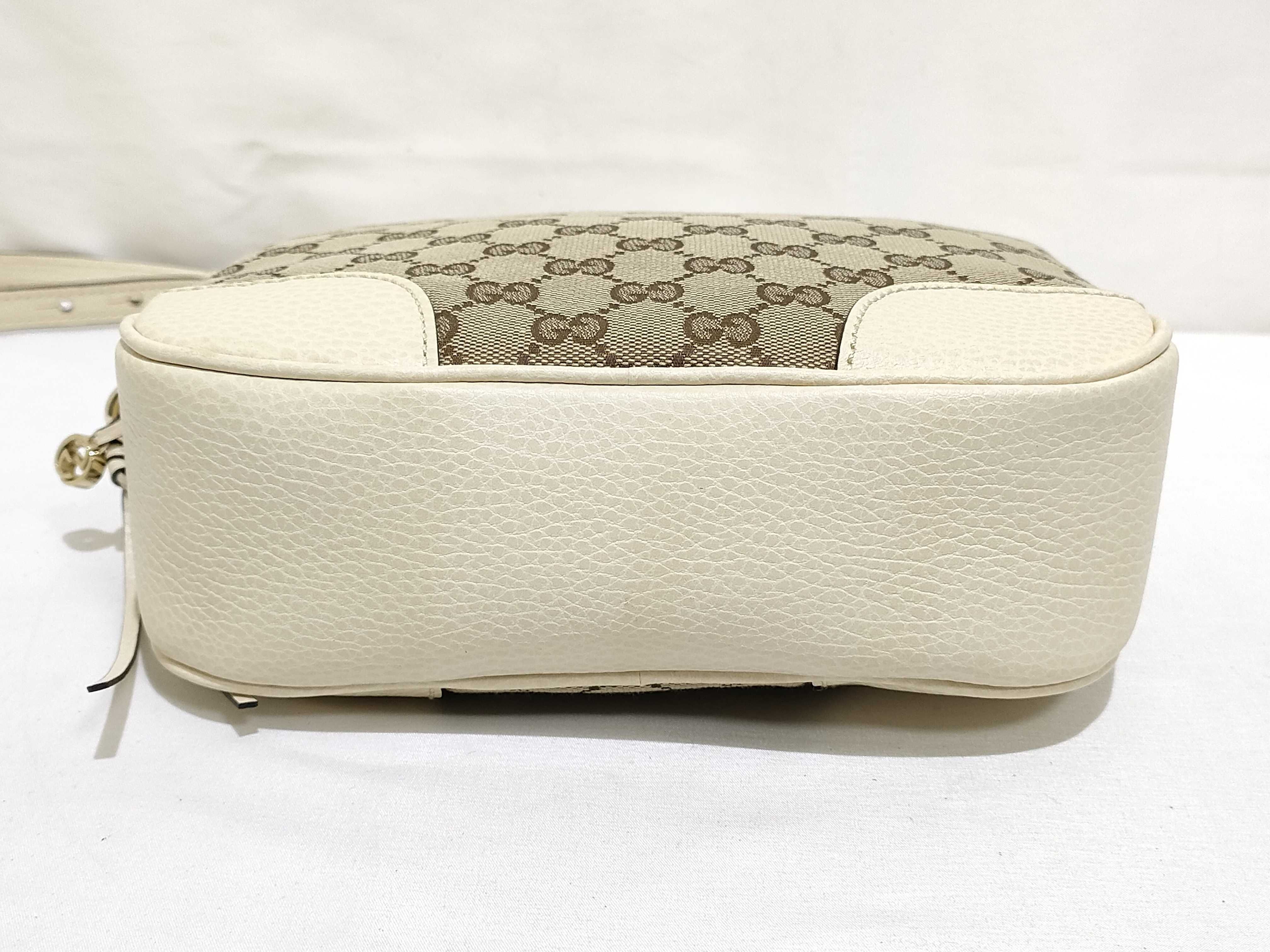 GG Canvas Shoulder Bag, Beige x White, 449413 (Outlet) — view 7