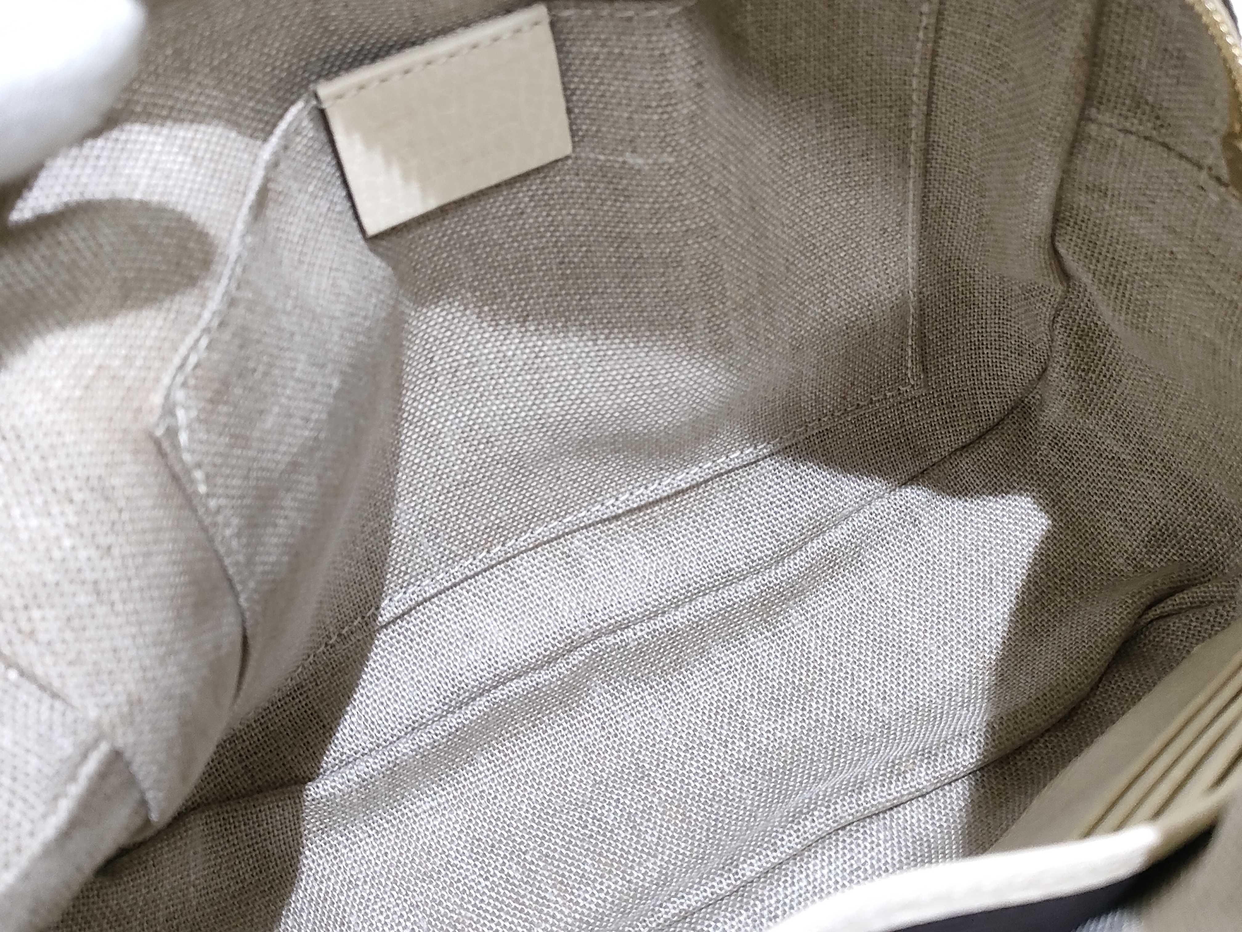 GG Canvas Shoulder Bag, Beige x White, 449413 (Outlet) — view 9