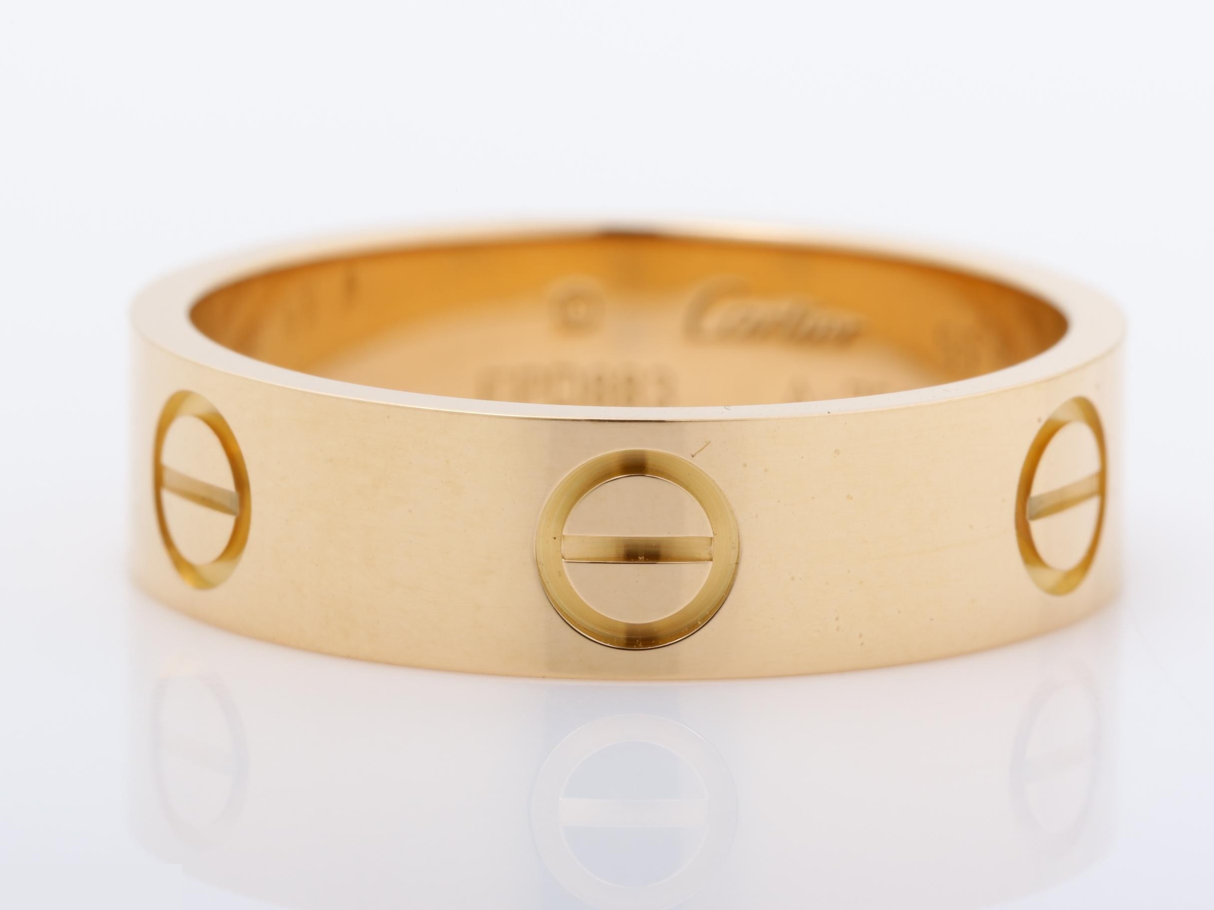 Au750 Rose Gold Love Ring, Wide Band, No Gemstones, Size 55, 5.7g — view 2
